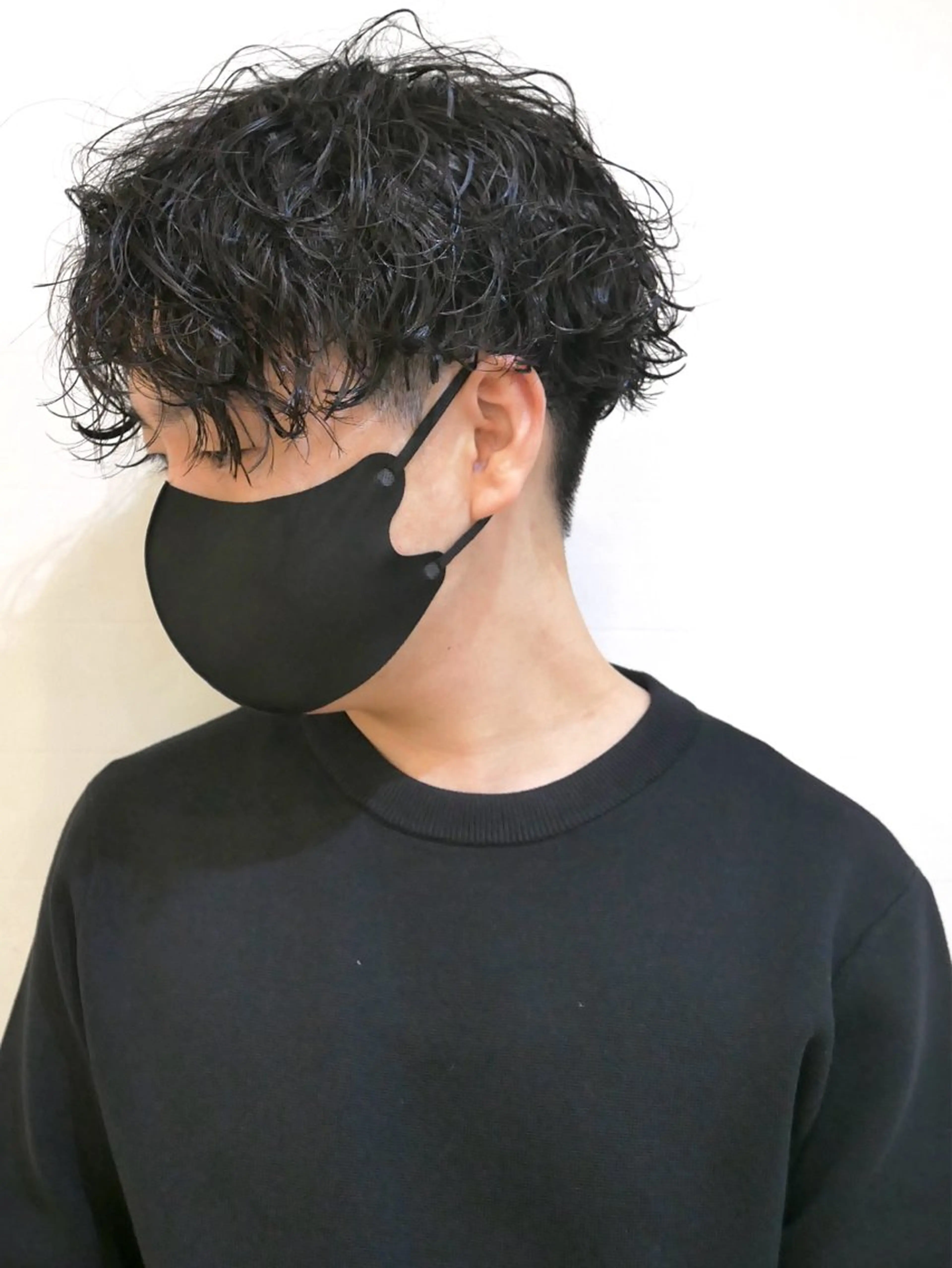 メンズ カット パーマ 宇佐美/ボブ／ 顔まわりレイヤーのヘアスタイル