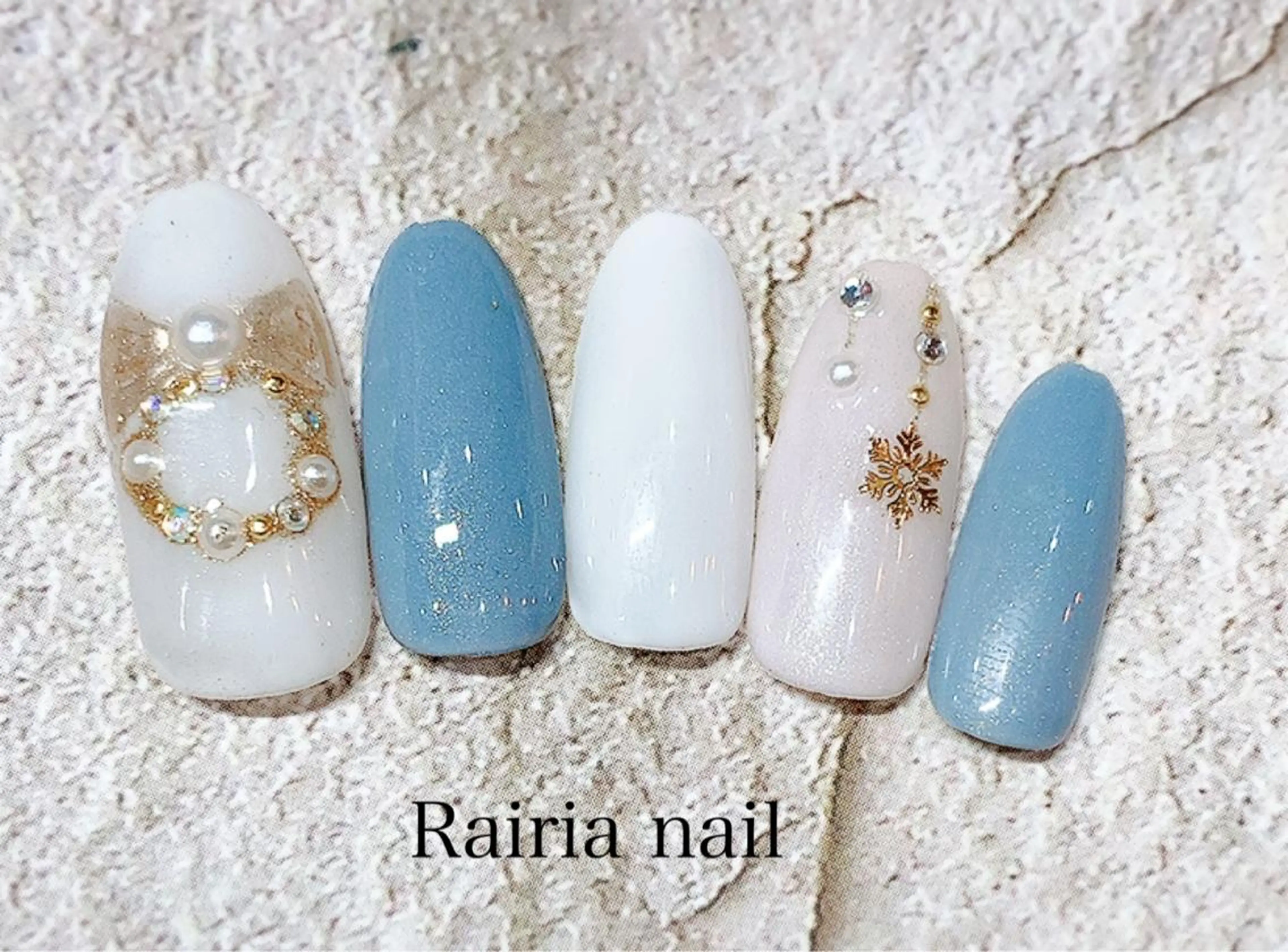 ネイル アートネイル ジェルネイル パラジェル 冬ネイル Rairia nail本八幡店のネイルデザイン