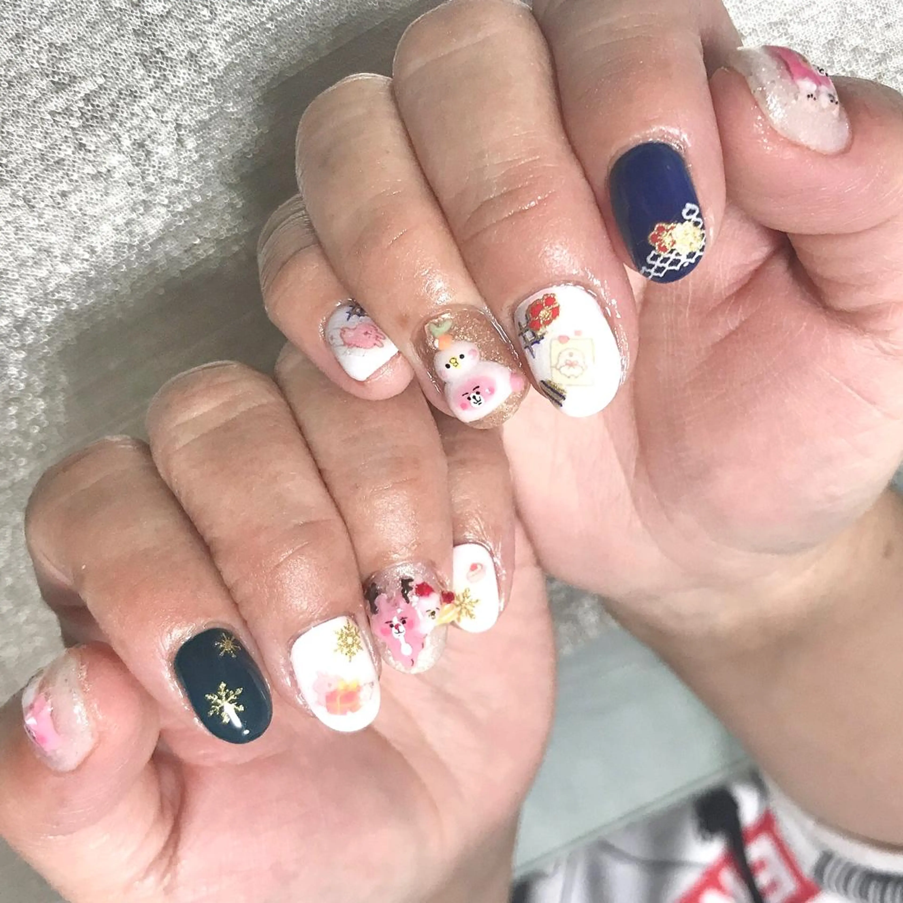 ネイル ワンカラーネイル 冬ネイル クリスマス ステラ marikominoのネイルデザイン