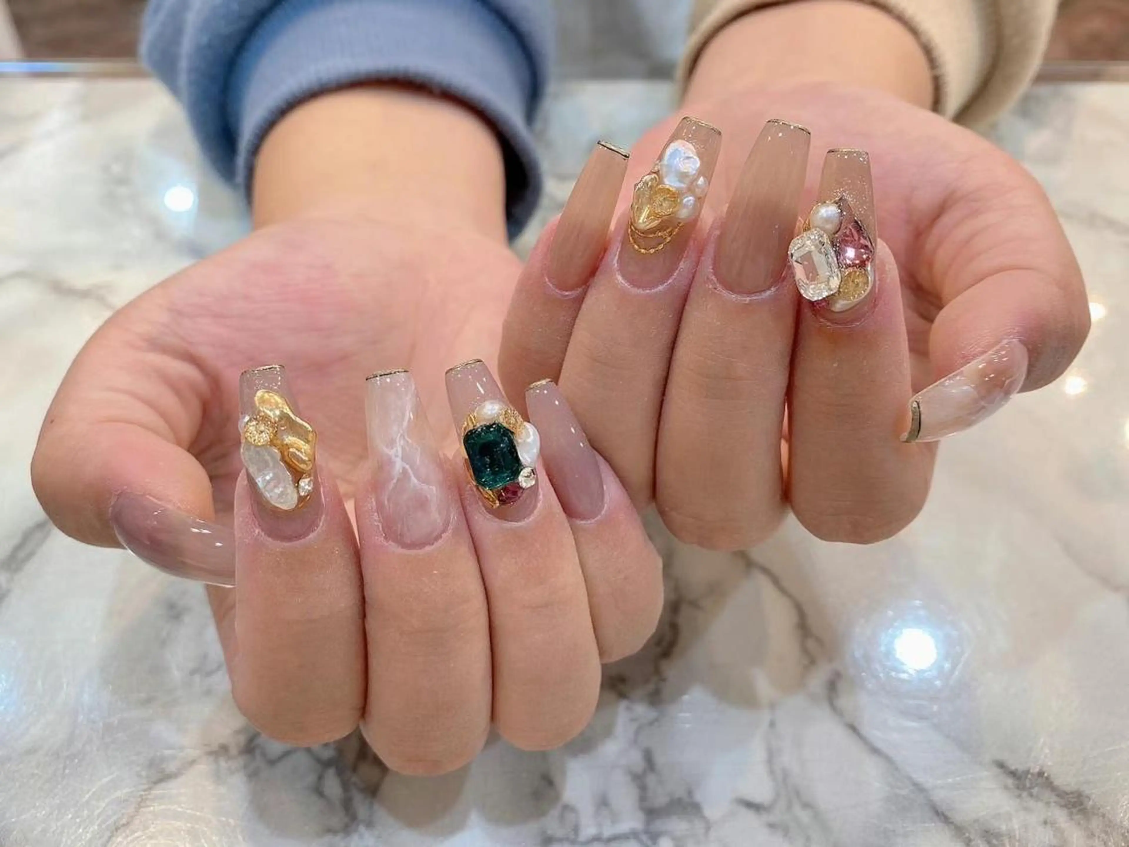 ネイル アートネイル フレンチネイル ミラーネイル Babarla Nailのネイルデザイン