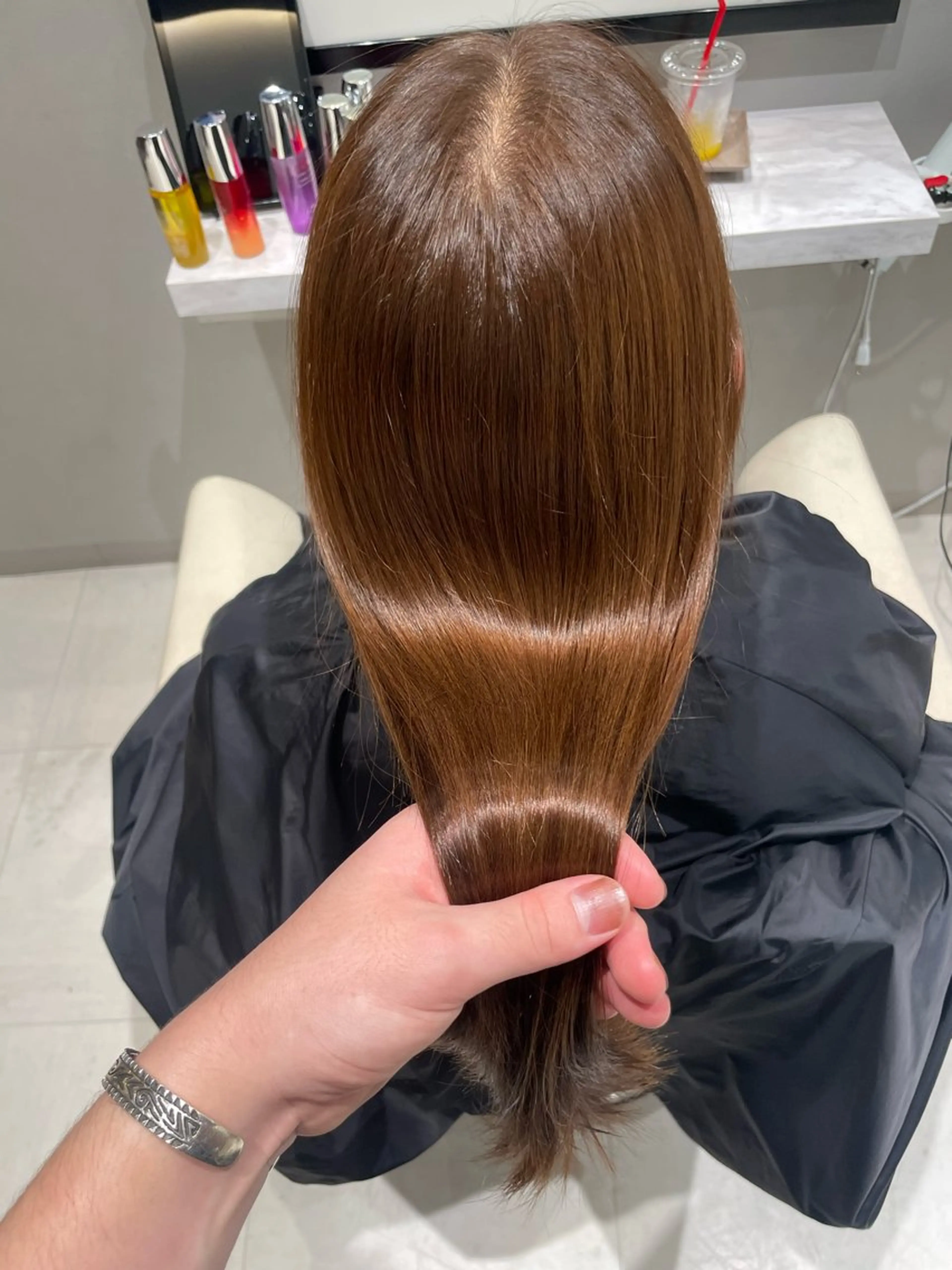 ロング カラー ブラウンカラー ヘアカラー トリートメント k-twoたき✨艶感 カラー／美髪矯正のヘアスタイル