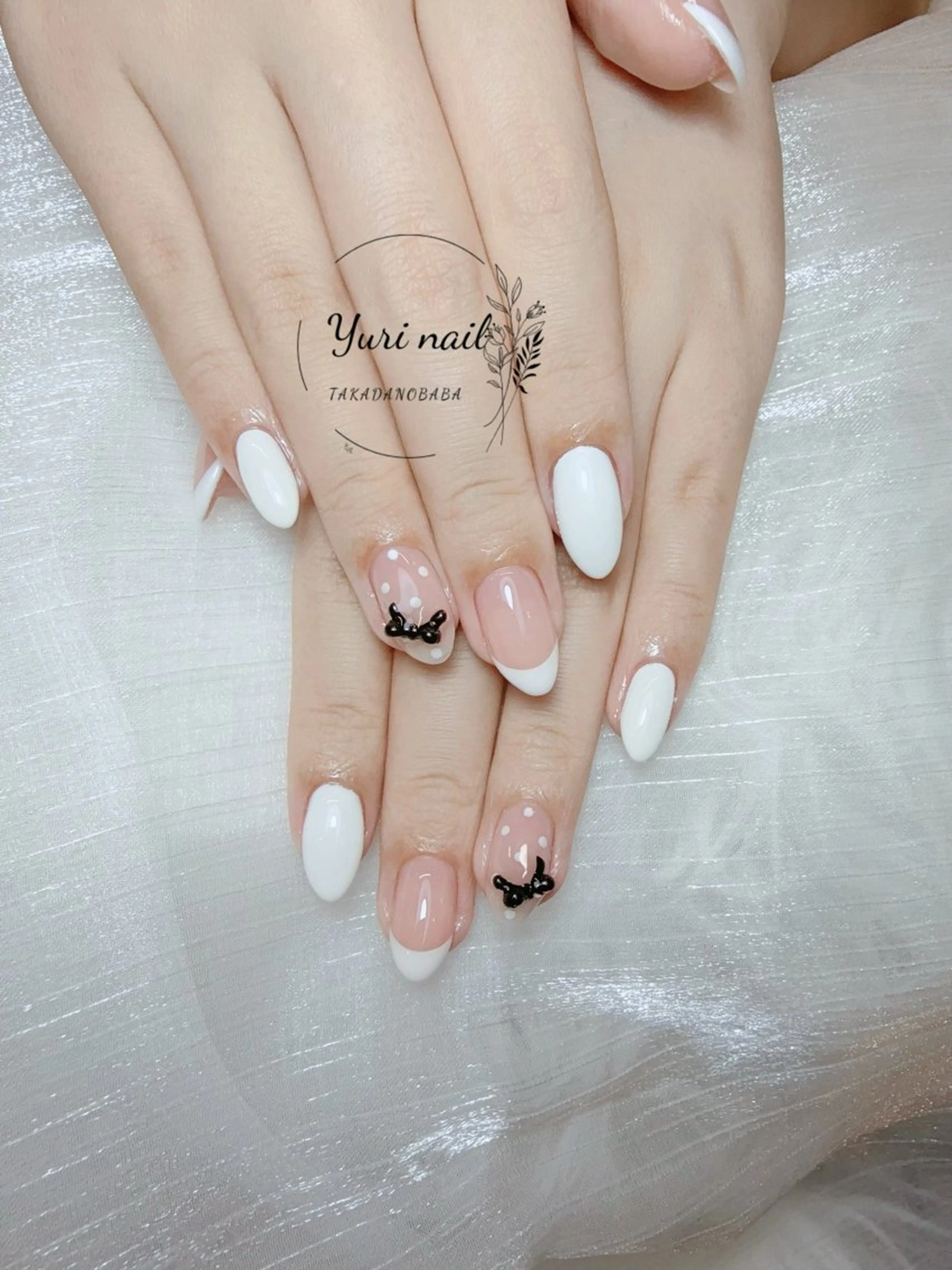ネイル ボルドー ブラウン チークネイル ドット フットネイル ハンドネイル yurinail所属・yuri nail 高田馬場のネイルデザイン