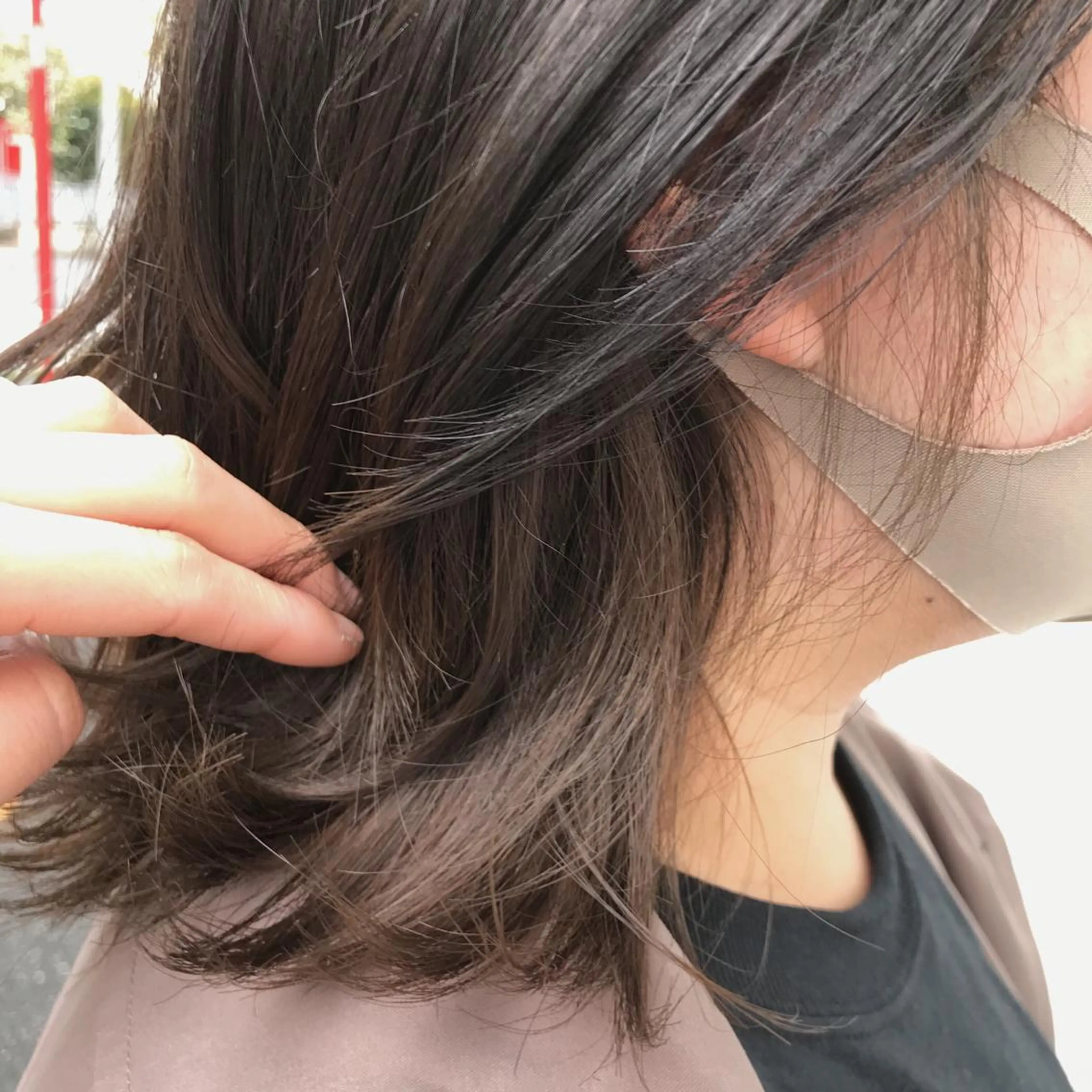 ミディアム カラー ヘアアレンジ ベージュカラー 透明感カラー moi-meme.soe所属・タナカ リナのヘアスタイル