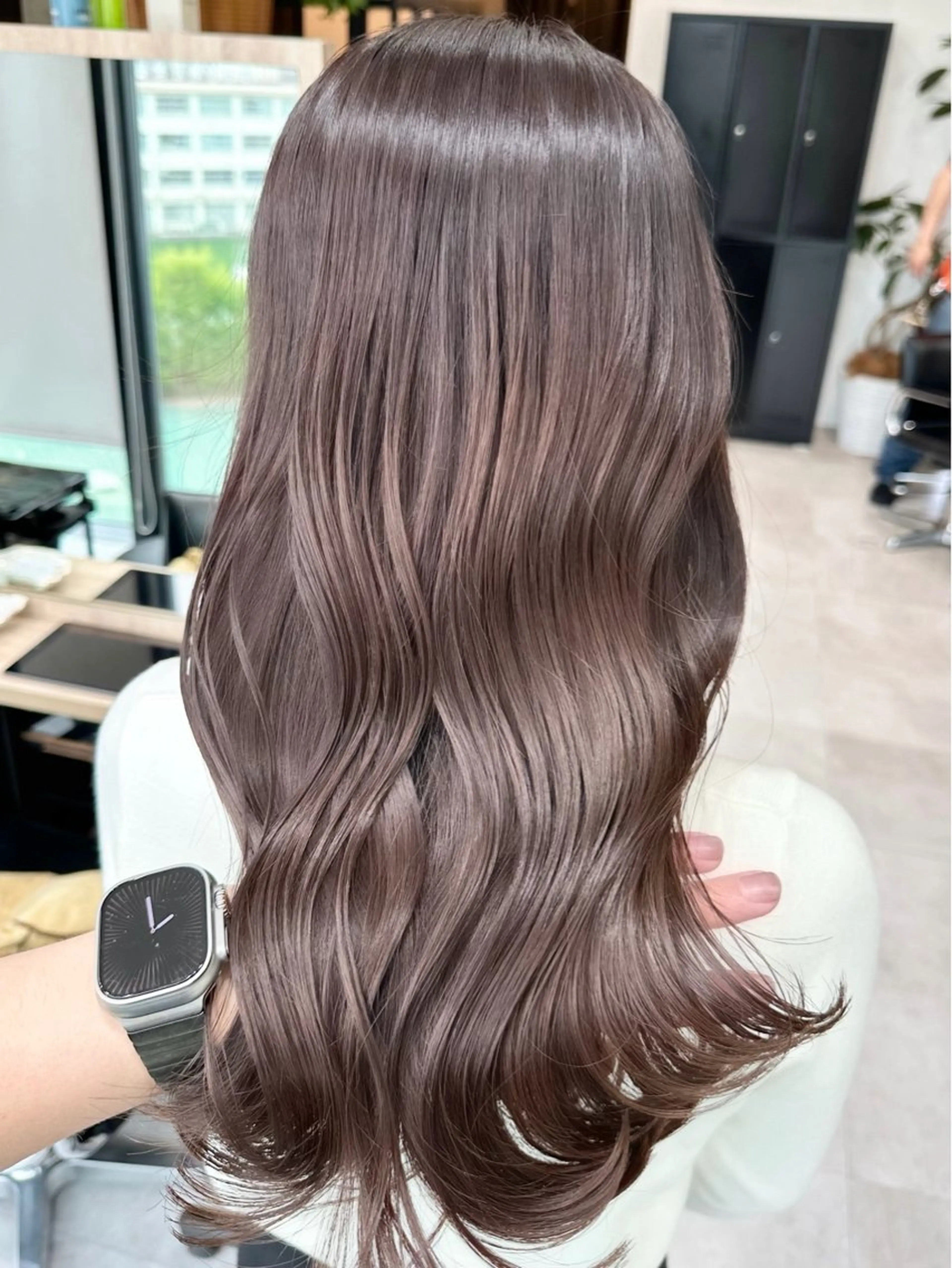 セミロング ヘアカラー トリートメント ✨透明感カラー/縮毛 恵比寿HAYATO✨のヘアスタイル