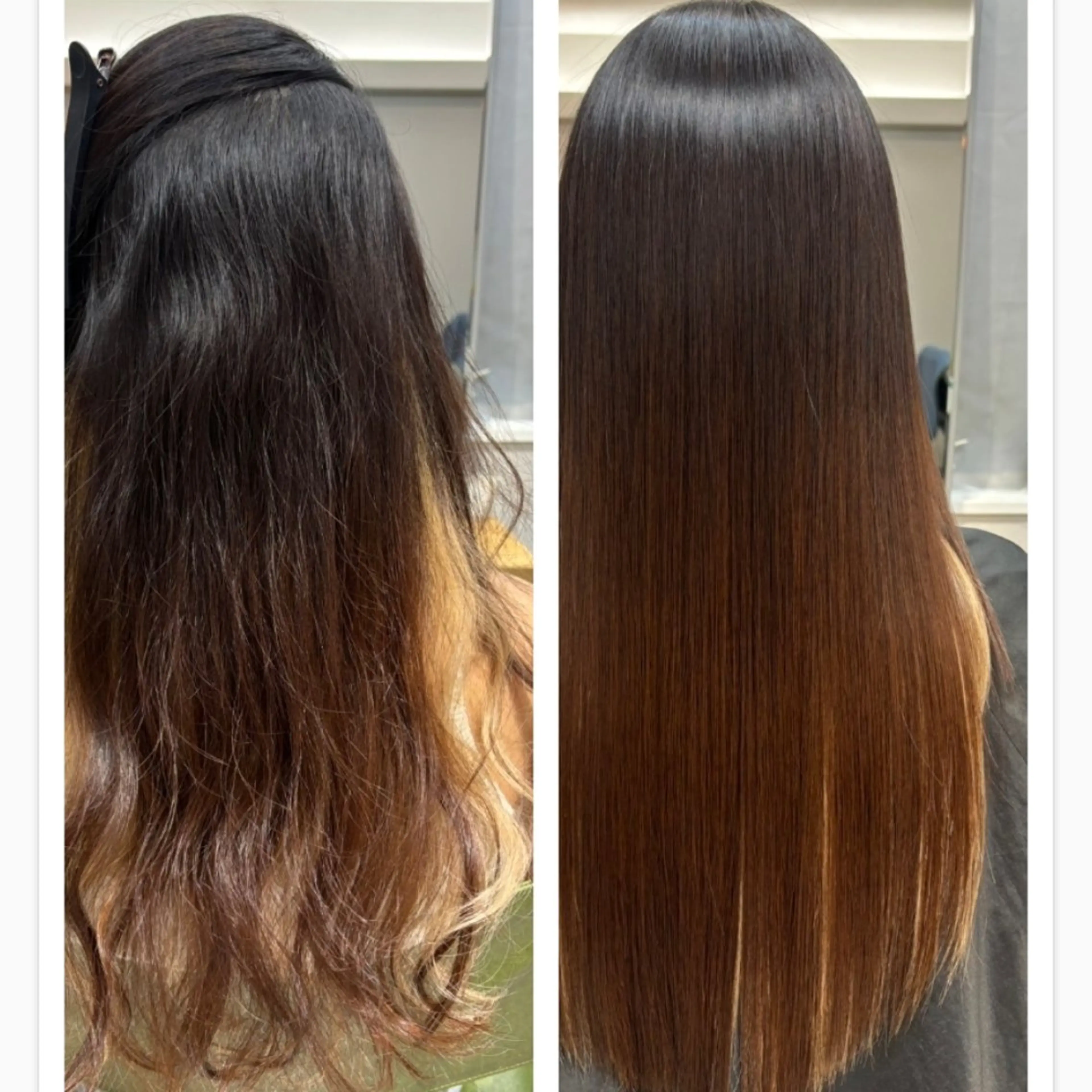 ロング 縮毛矯正 GOToday所属・艶髪／オリーブ系／ 肌が綺麗に見えるお色のヘアスタイル