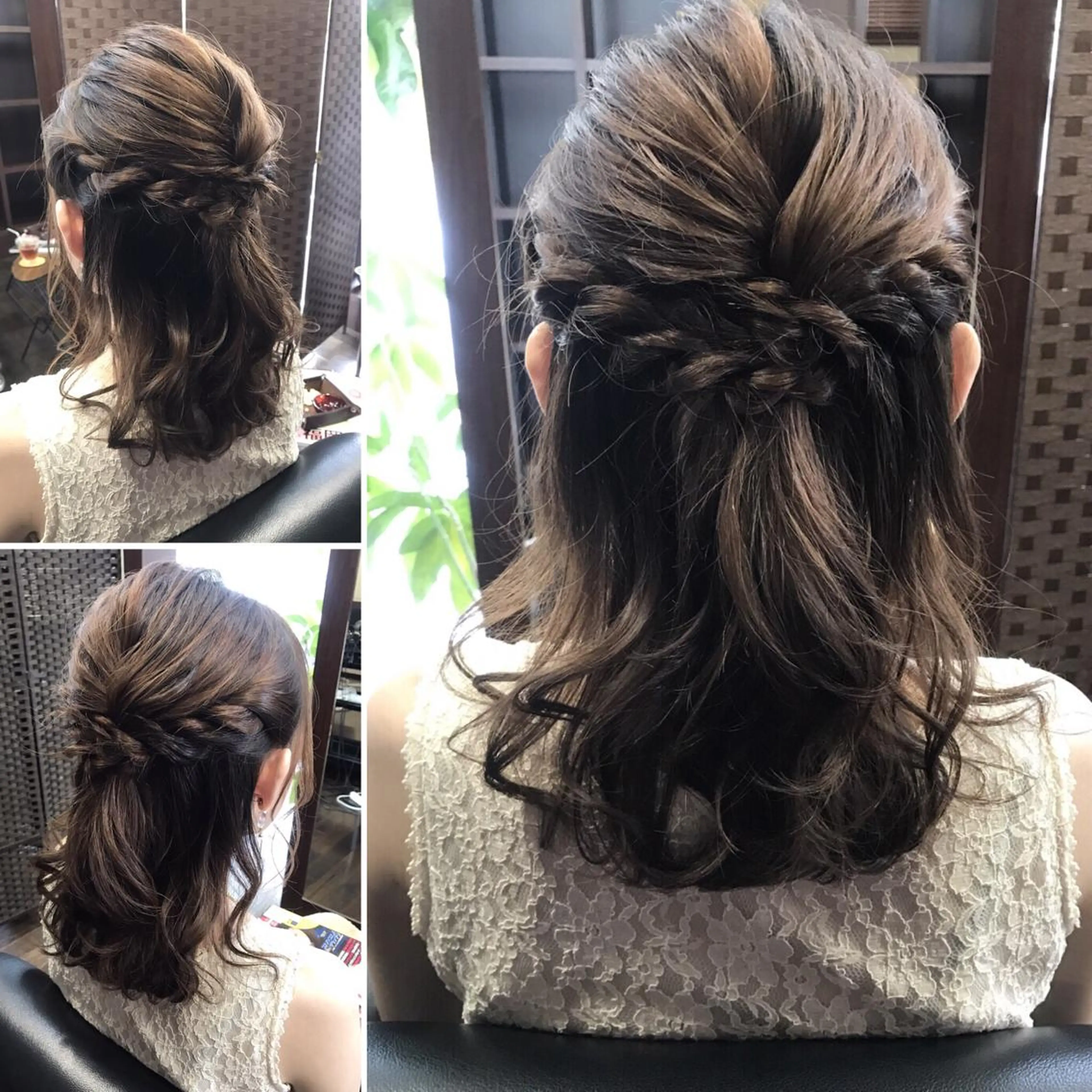 セミロング ヘアアレンジ ハーフアップ 結婚式・ブライダル 沢田 瞳のヘアスタイル