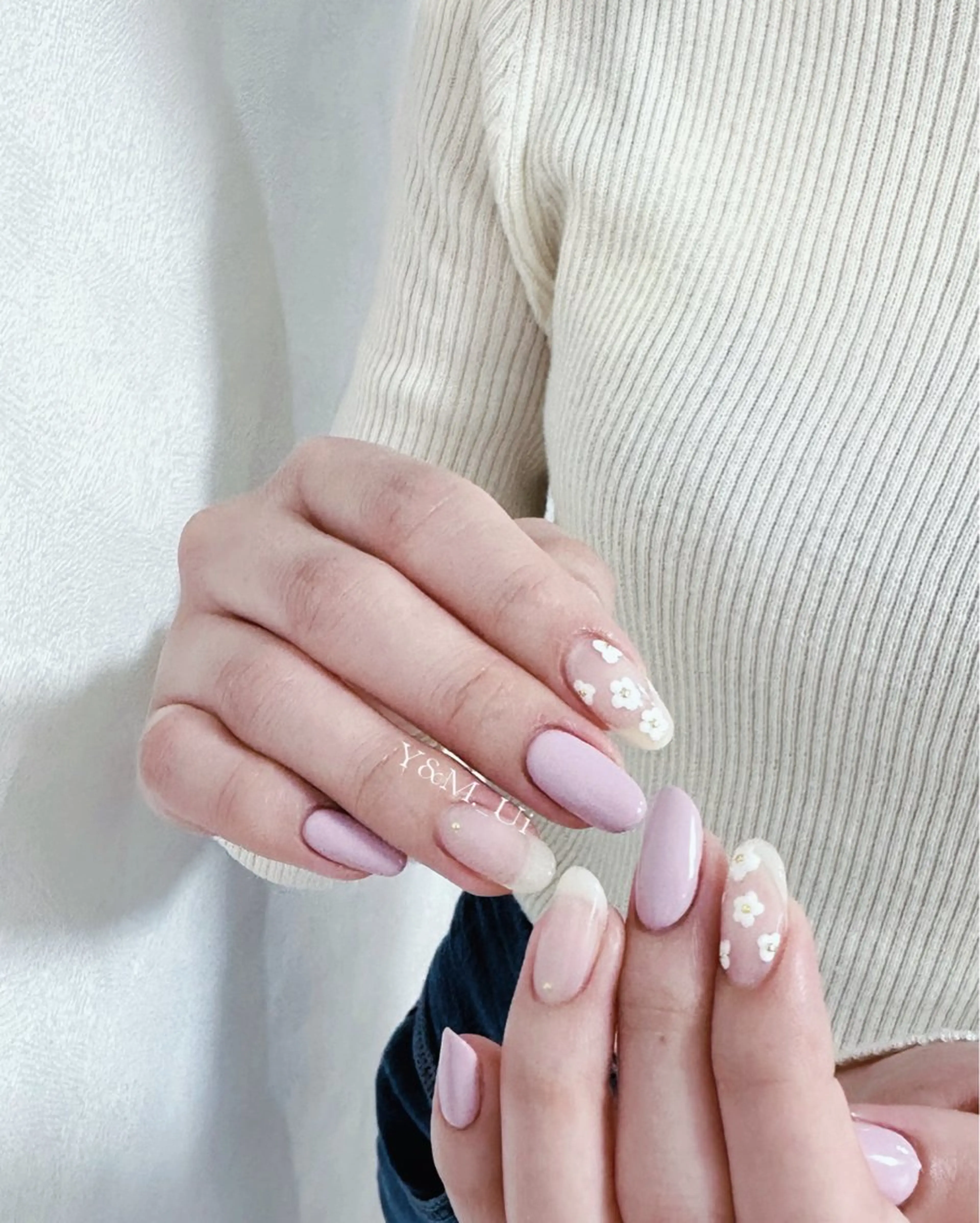 ネイル ハンドネイル Kaka_ パラジェル、長さだしのネイルデザイン