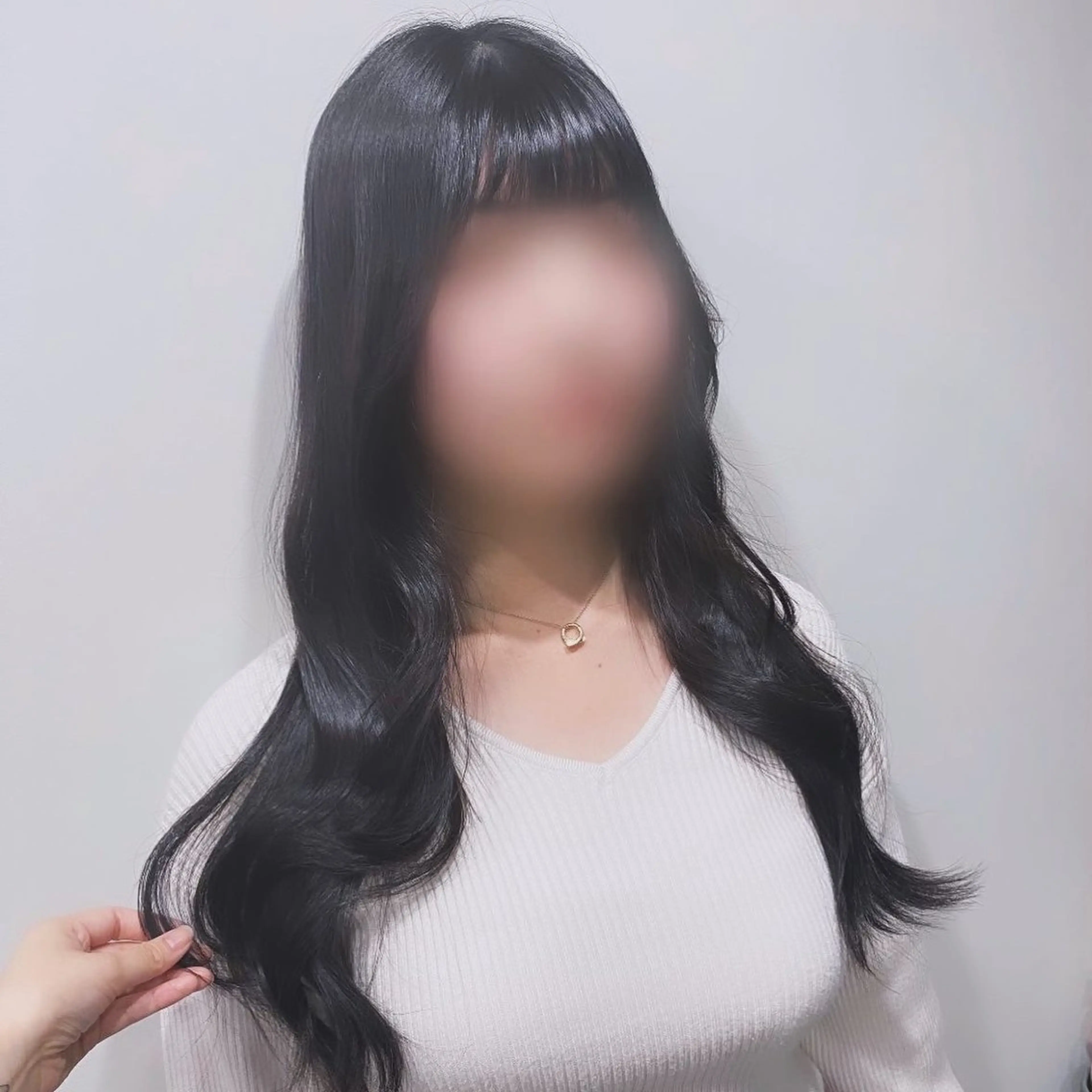 ロング カラー くびれヘア レイヤーカット 【coco.】hair所属・カジカワサキ/髪質 改善/クロスパーマのヘアスタイル