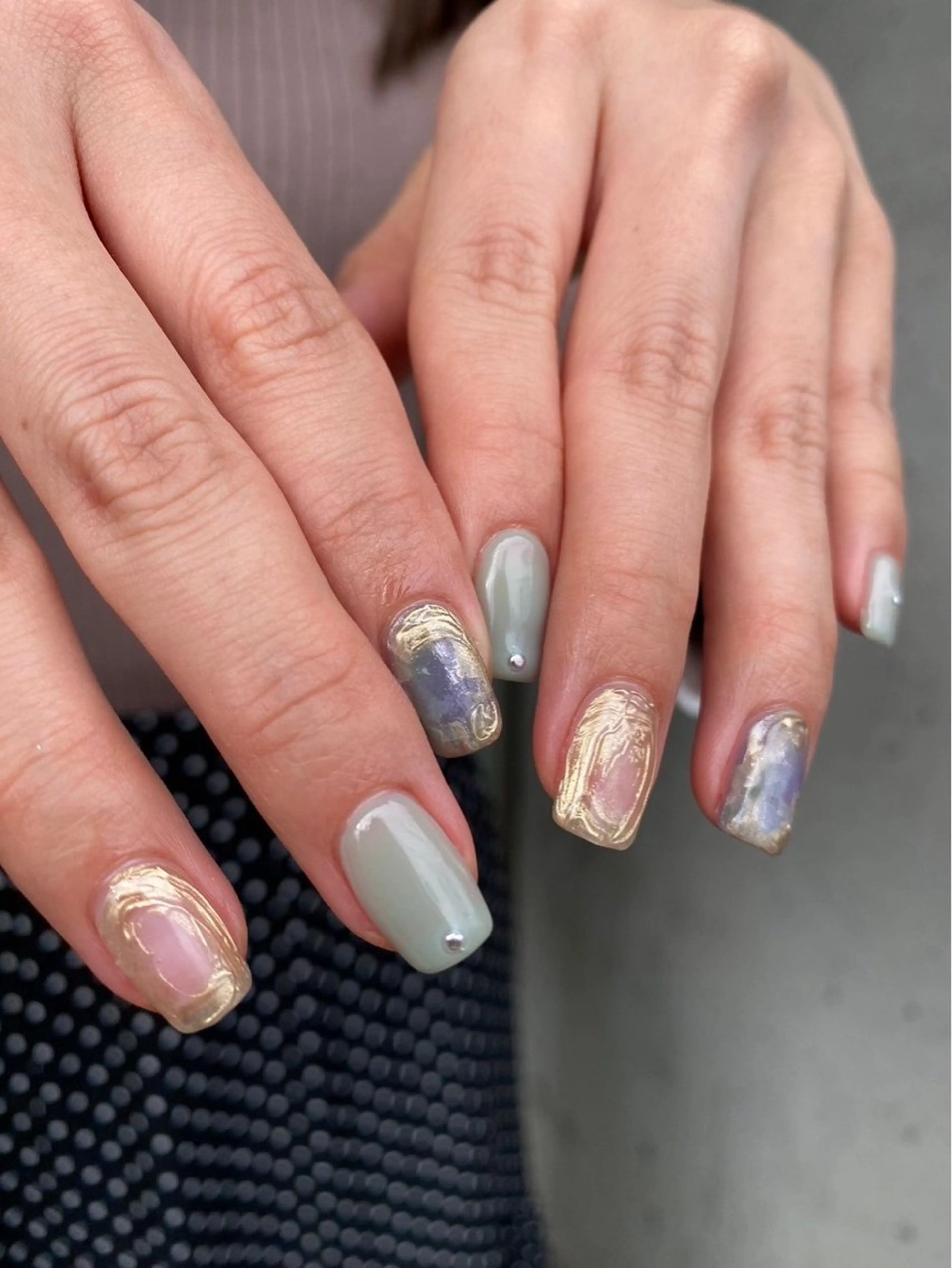 ネイル ジェルネイル マグネットネイル ニュアンスネイル ワンカラーネイル パラジェル ハンドネイル 草加ニュアンスネイル 🌚hersのネイルデザイン