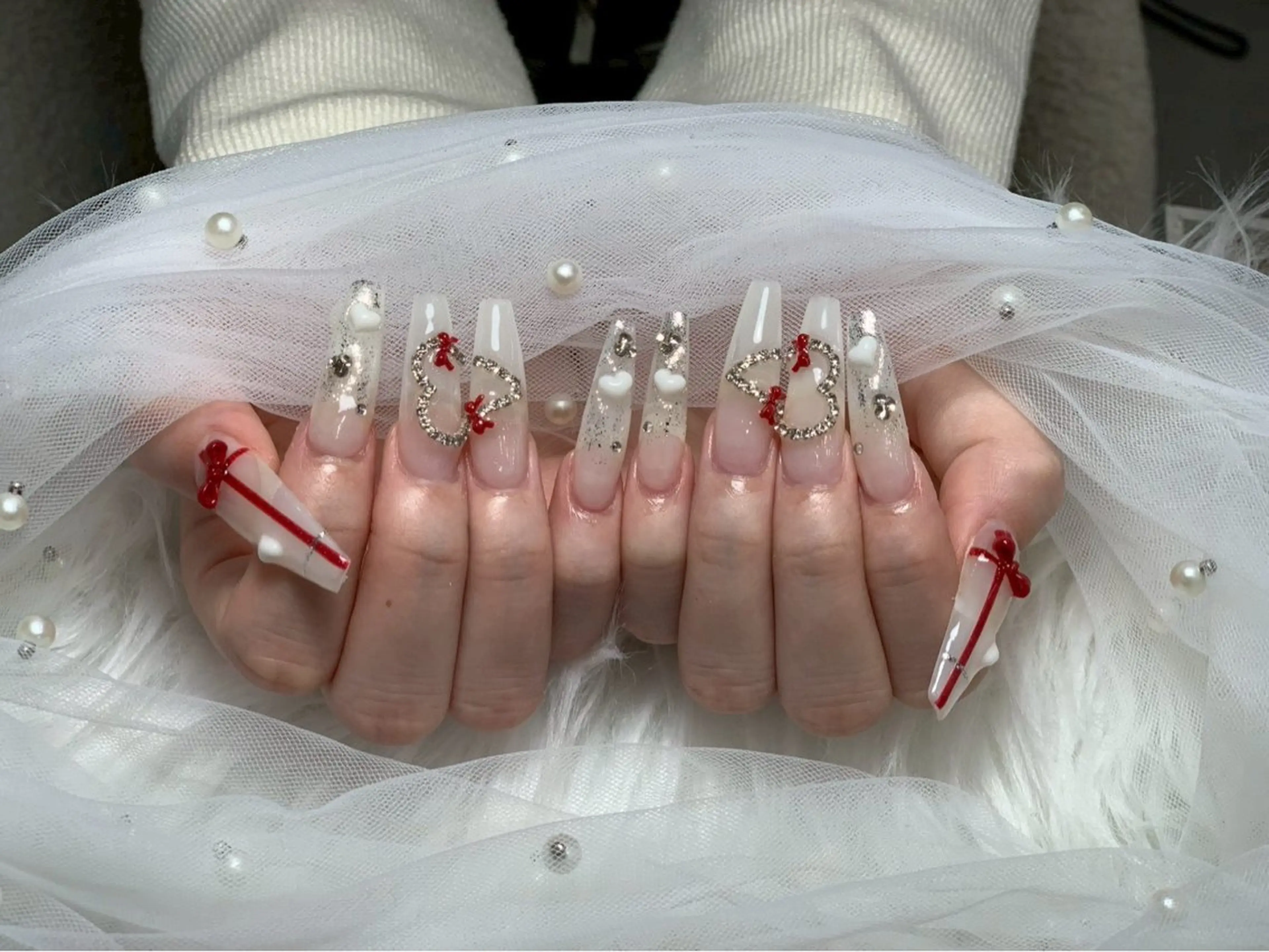 ネイル アートネイル オーロラネイル チークネイル 長さ出し フットネイル ハンドネイル フットネイル ハンドケア Noiranail_ studio川越西口のネイルデザイン