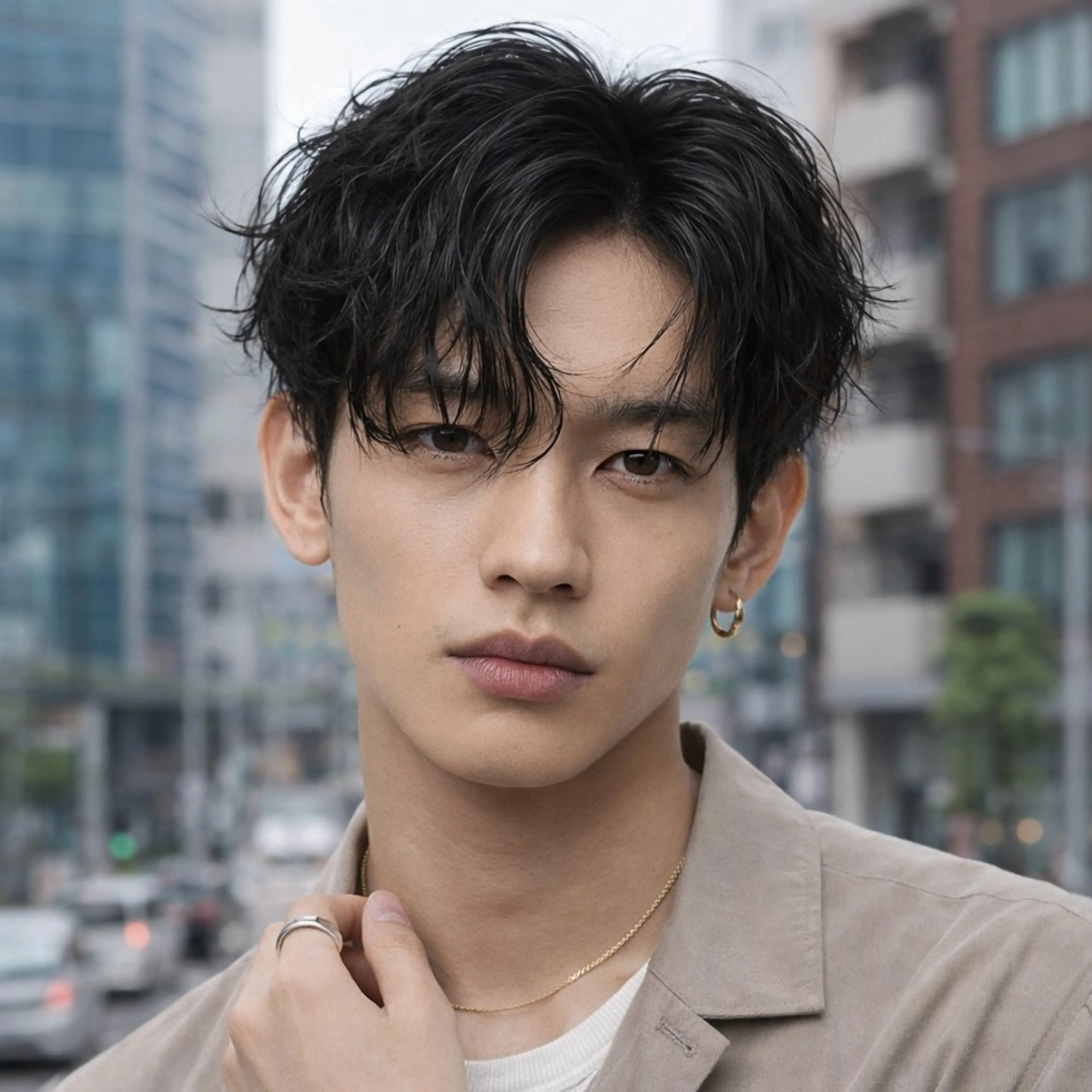 メンズ カット パーマ 表参道フェザーパーマ ニュアンスパーマのヘアスタイル