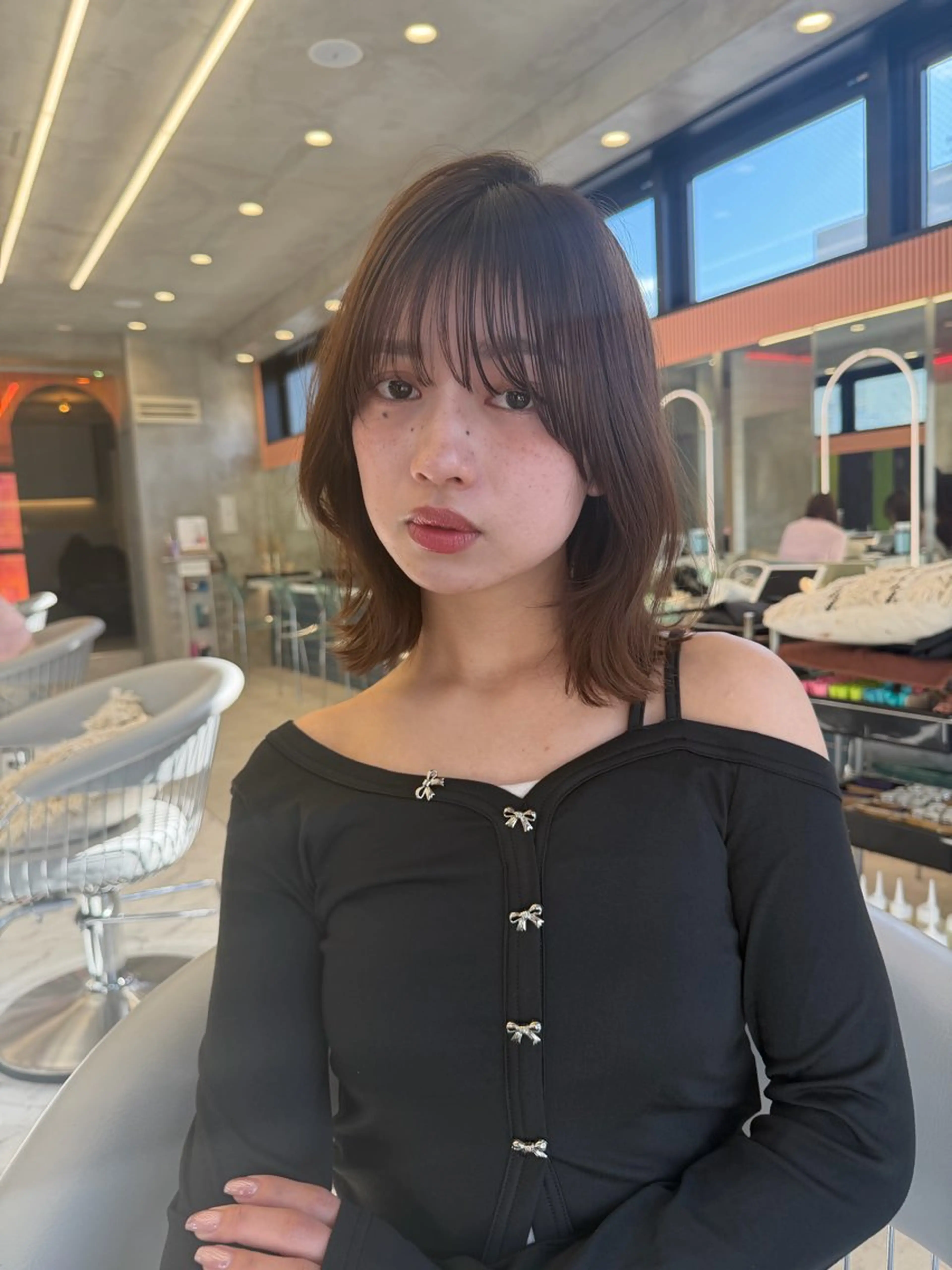 ミディアム カラー ボブレイヤー ボブ レイヤーカット カット ヘアカラー 縮毛矯正 トリートメント Lond luce心斎橋所属・🍀小川大輔🍀 ボブ/ブリーチ🥇のヘアスタイル