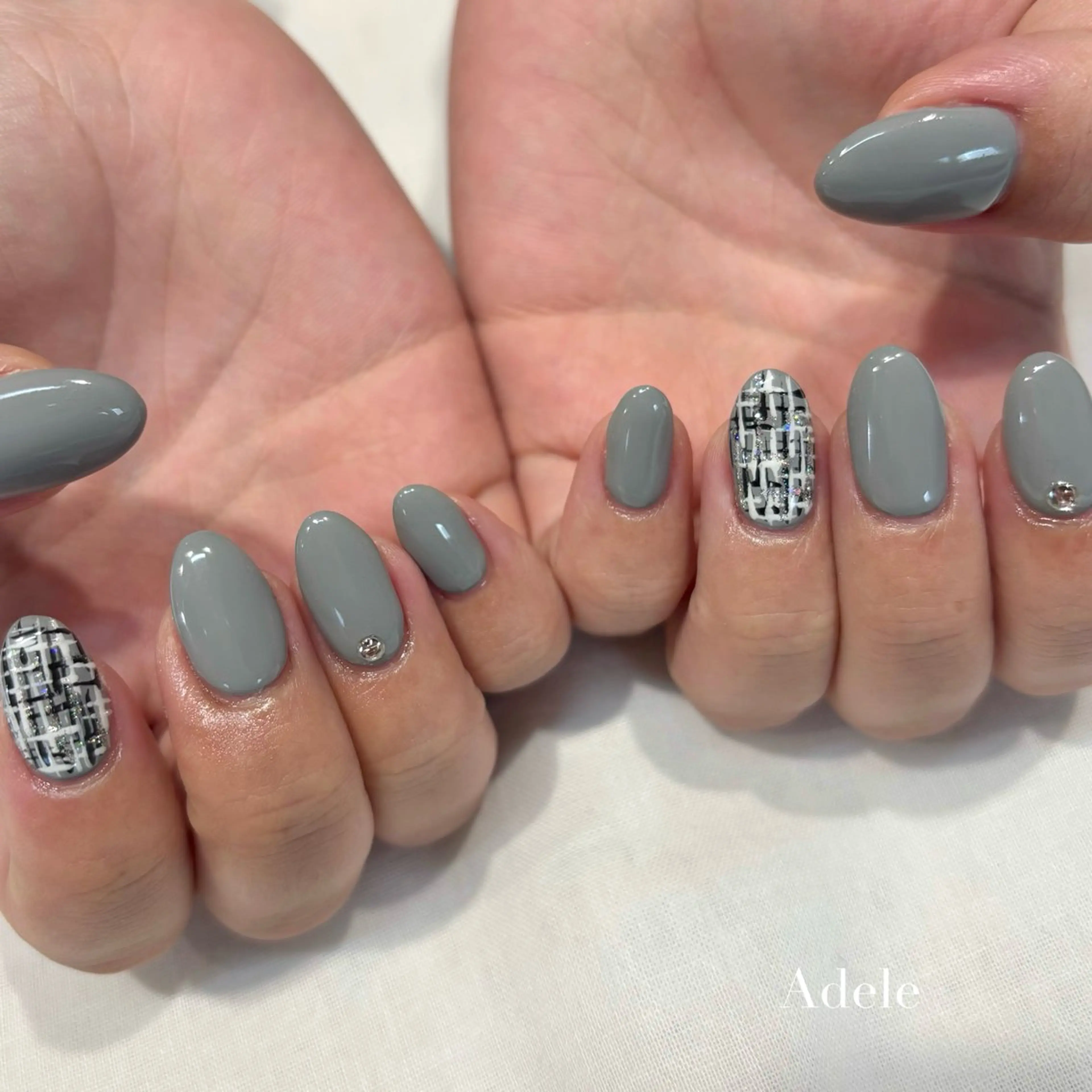 ネイル シンプルネイル ツイードネイル Adele saraのネイルデザイン