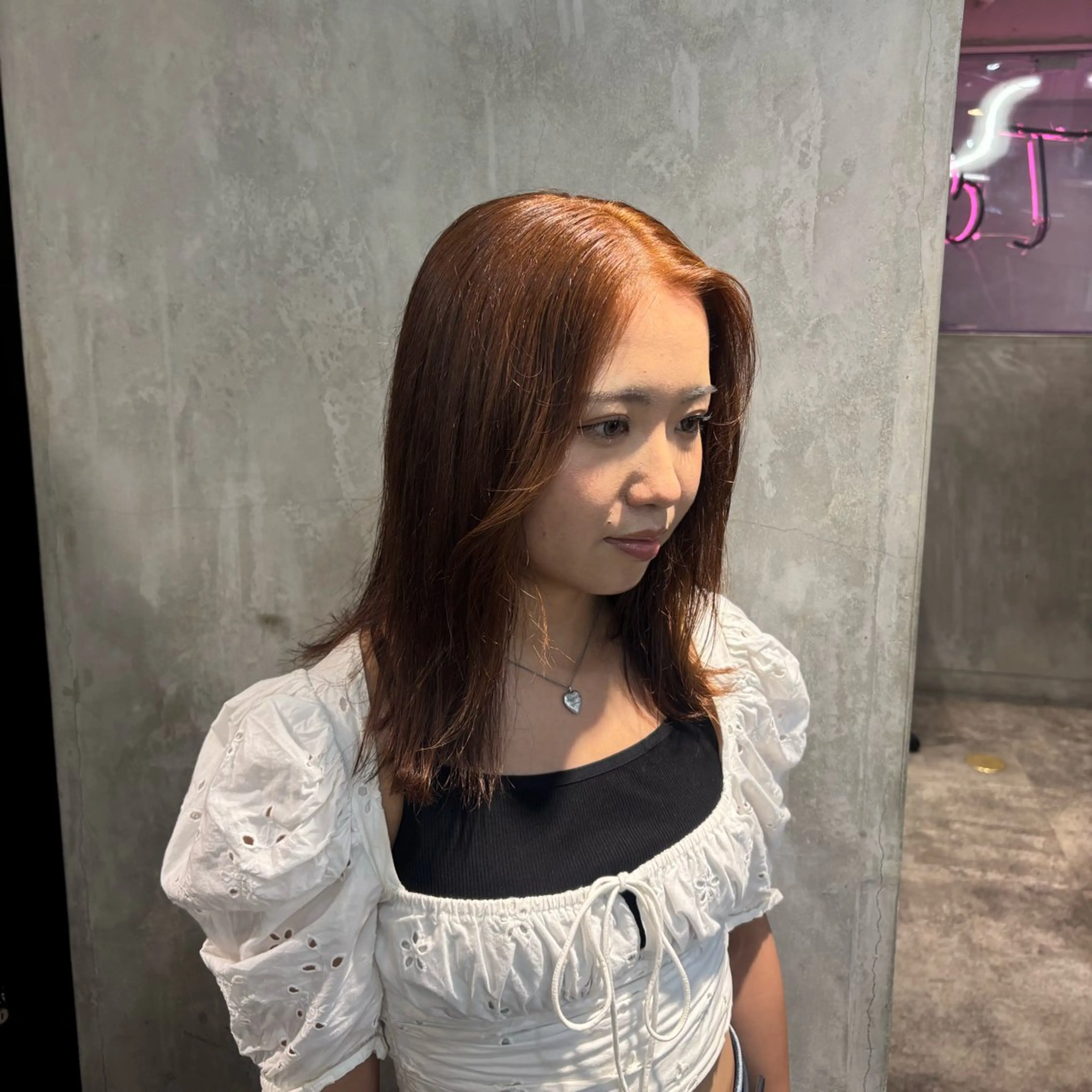 セミロング カラー ヘアアレンジ ヘアカラー トリートメント 🎀暖色/ベージュ× ハイトーン💫りののヘアスタイル