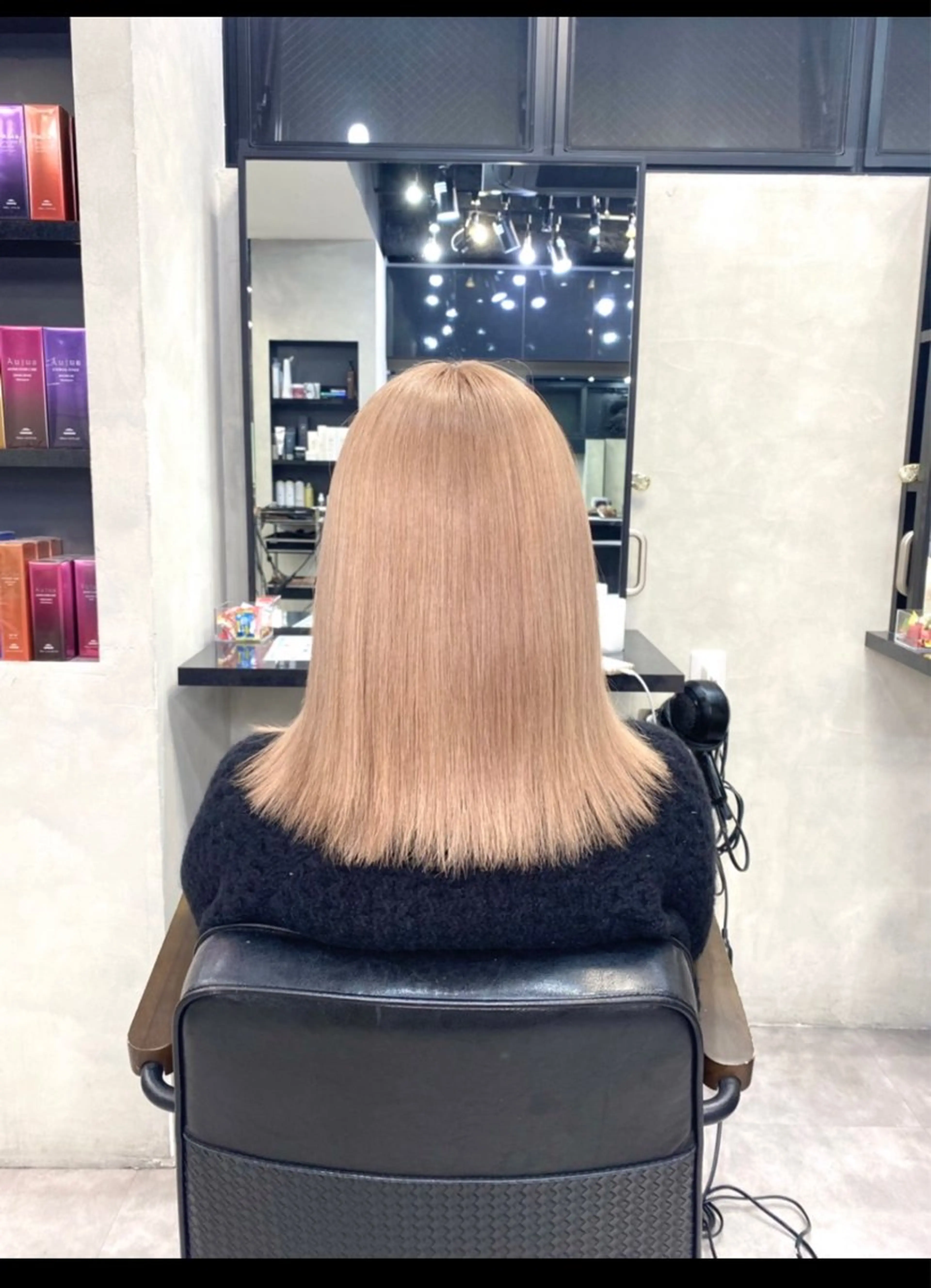 ミディアム 濱川響太レディース カットモデルのヘアスタイル