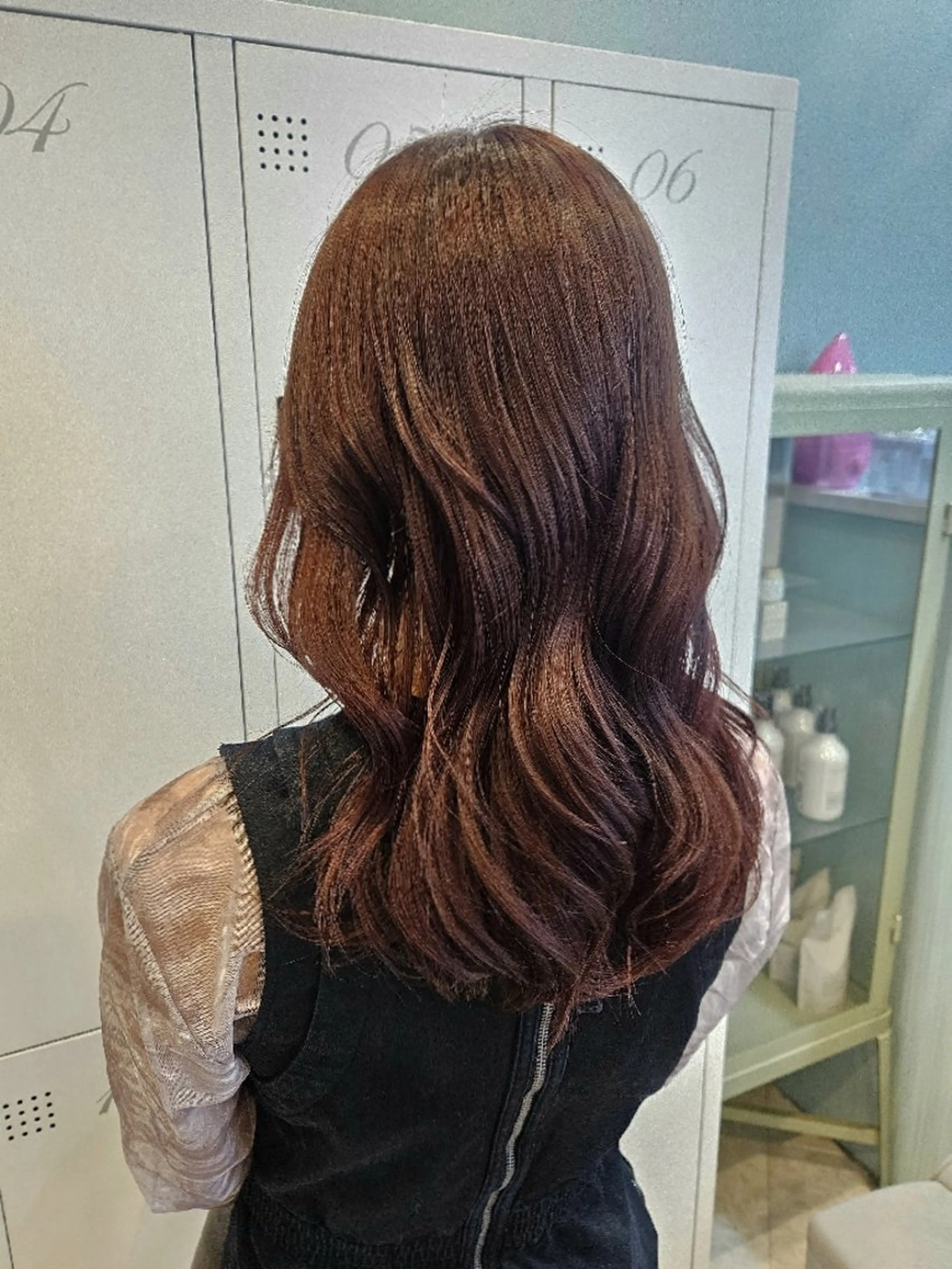 ロング カラー ブリーチ ブリーチなしカラー レッドカラー 韓国風ヘア レイヤーカット ヘアカラー トリートメント ミク🇰🇷 /Agu hairのヘアスタイル
