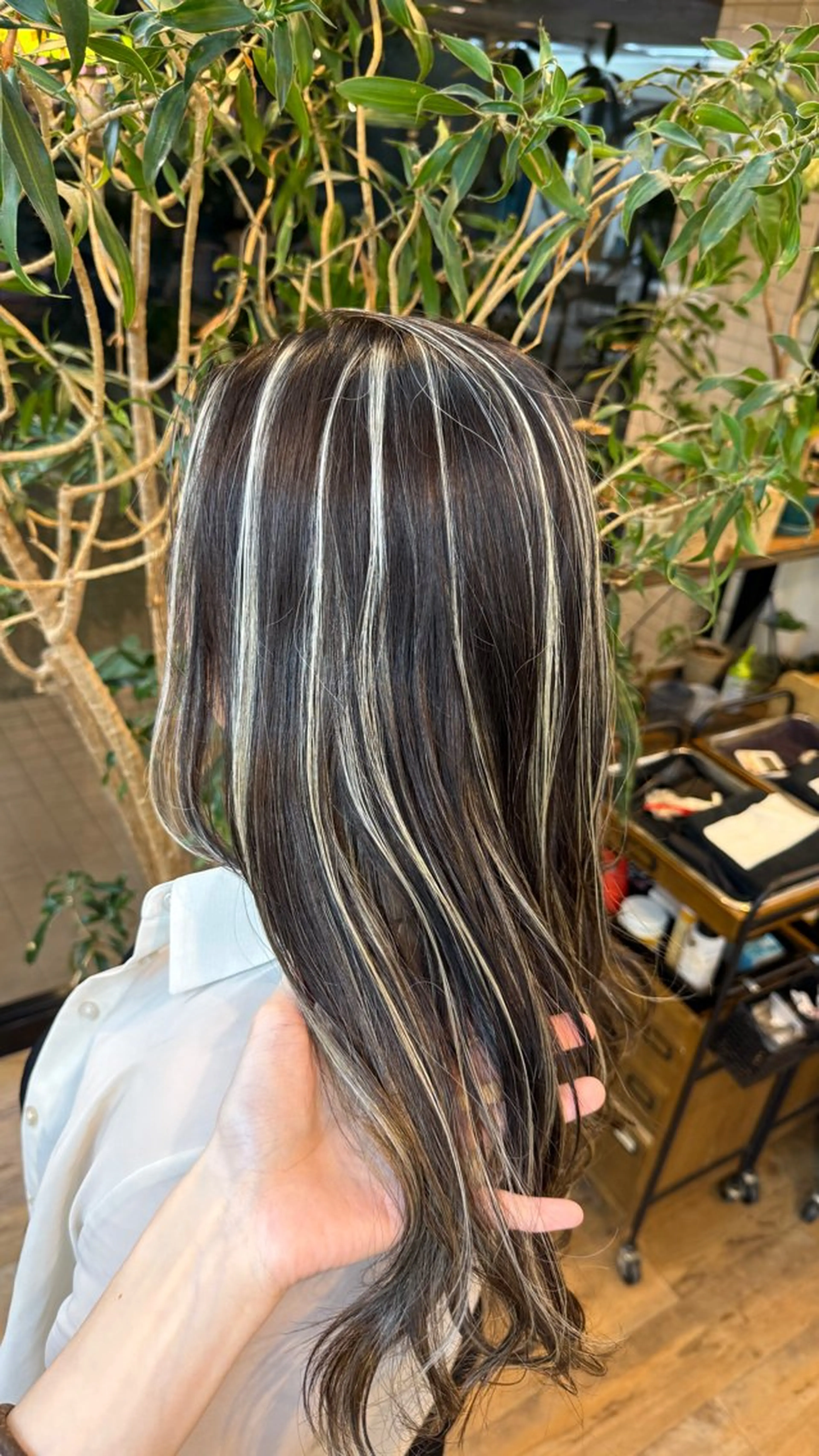 ロング カラー ハイライトカラー オレンジ ハイライト レイヤーカット ヘアカラー トリートメント Cure2所属・🌈白いハイライト 🌈 🐶ノザワ🐶のヘアスタイル