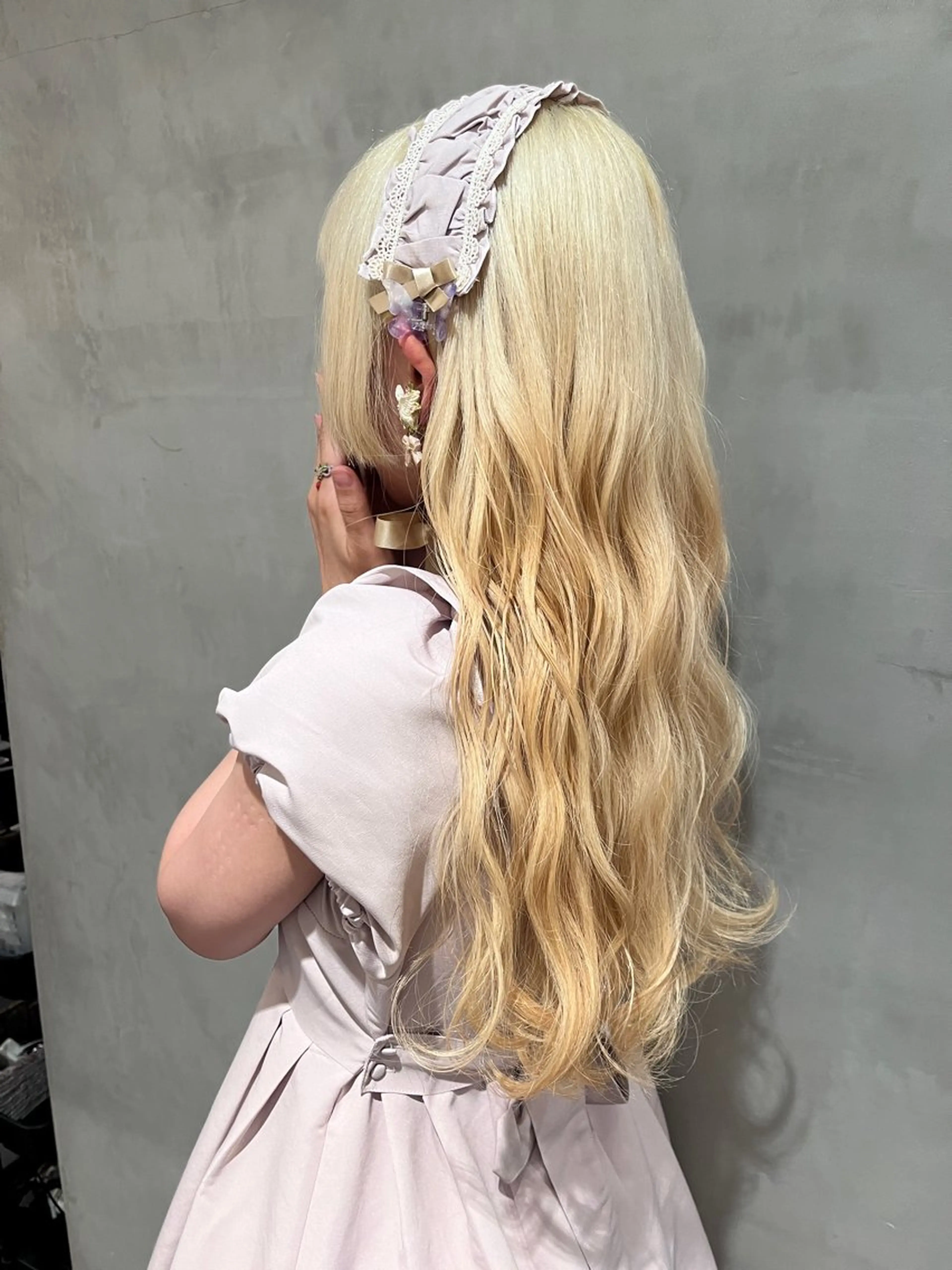 ロング カラー 抜きっぱなしブロンド ブロンド 姫カット 顔まわり/暖色 可愛い特化🎀ゆうなのヘアスタイル