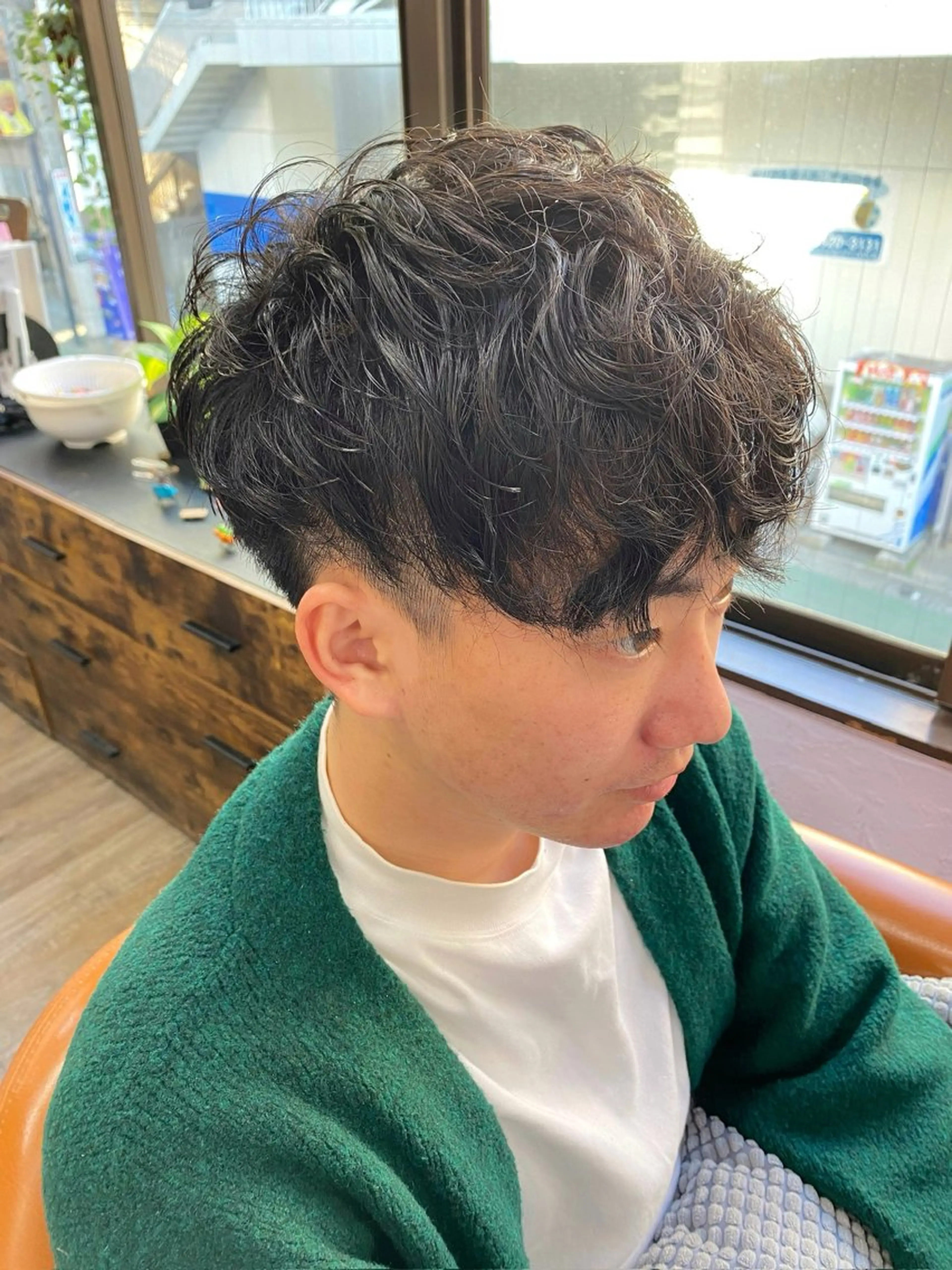 ショート パーマ メンズ 上石神井メンズパーマ 飯田徹のヘアスタイル