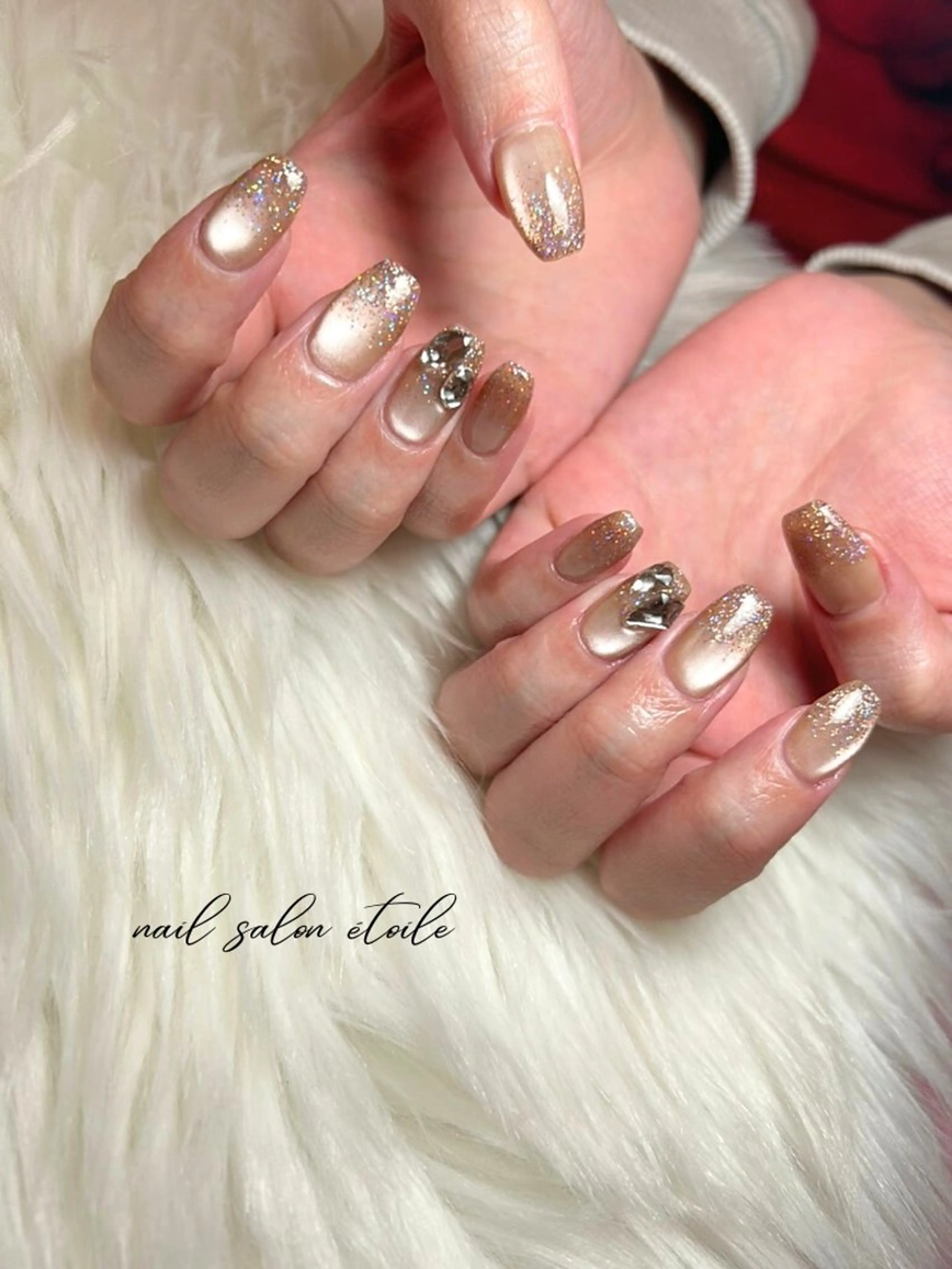 ネイル フラッシュネイル ジェルネイル 氷ネイル・うるうるネイル ストーンネイル ハンドネイル nail salon étoileのネイルデザイン