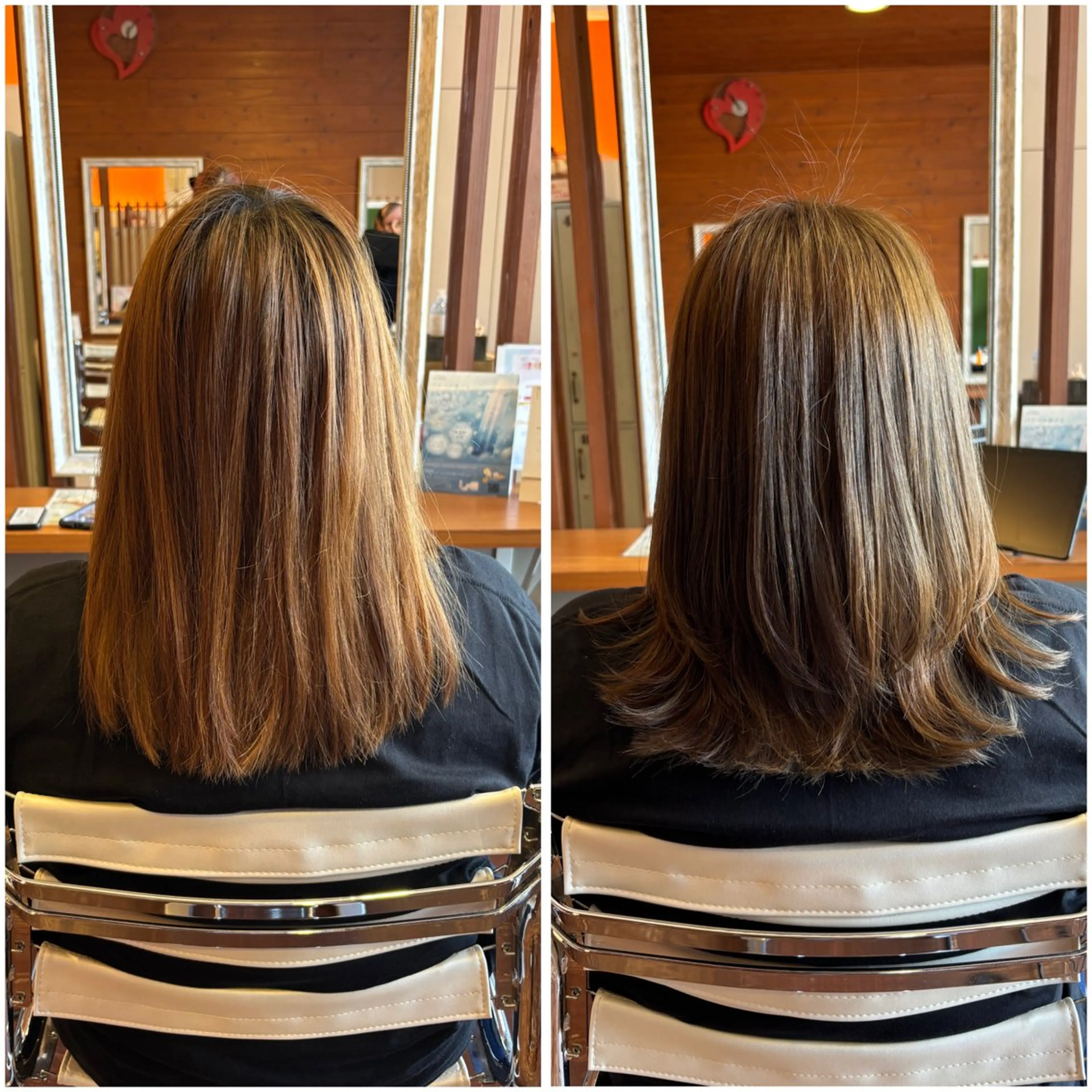 ミディアム カラー カット ヘアカラー トリートメント peal ark いろはのヘアスタイル