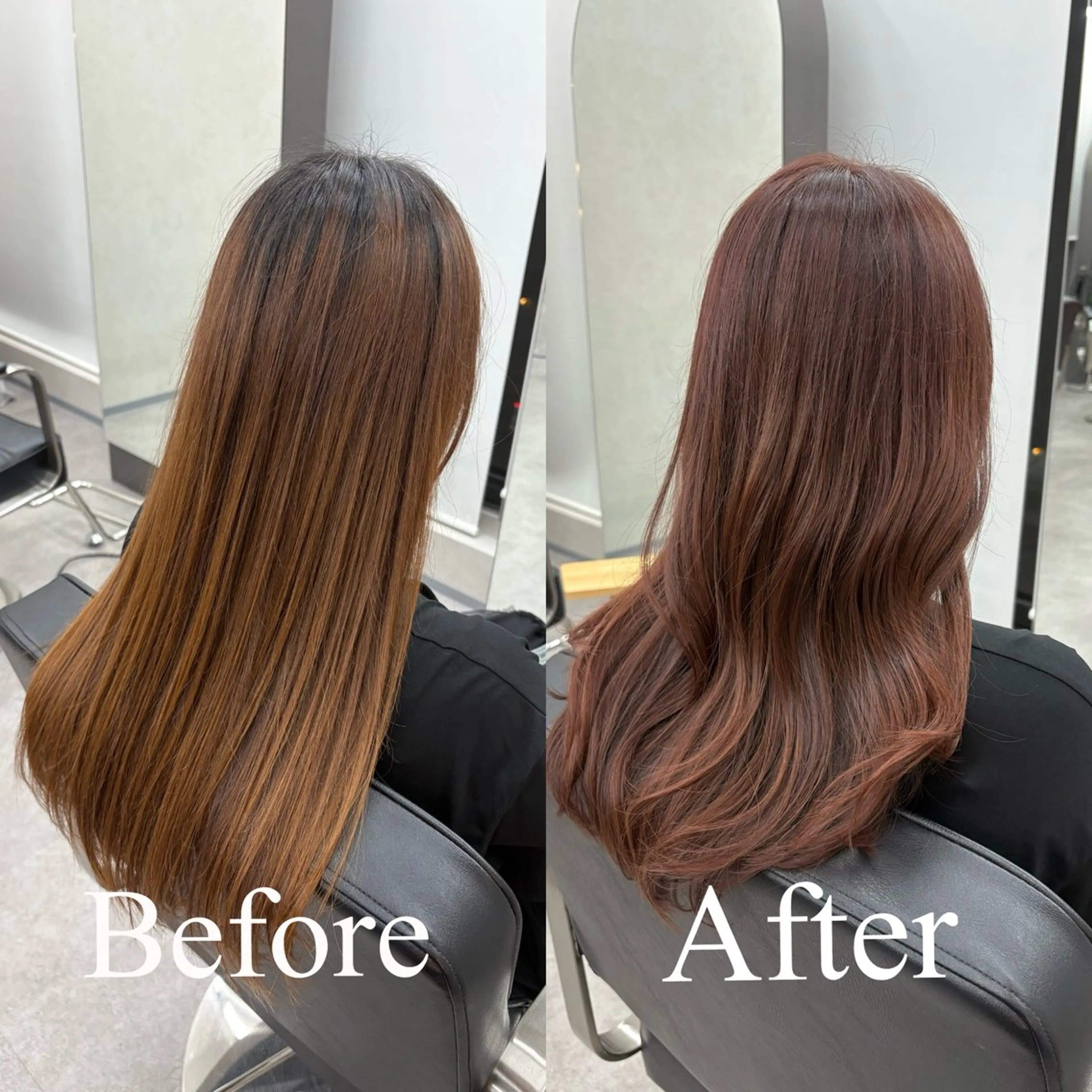 ロング カラー ピンクカラー レイヤーカット ローレイヤー カット ヘアカラー トリートメント qumu 横浜所属・透明感カラー/ボブ /ショート🌿神永のヘアスタイル