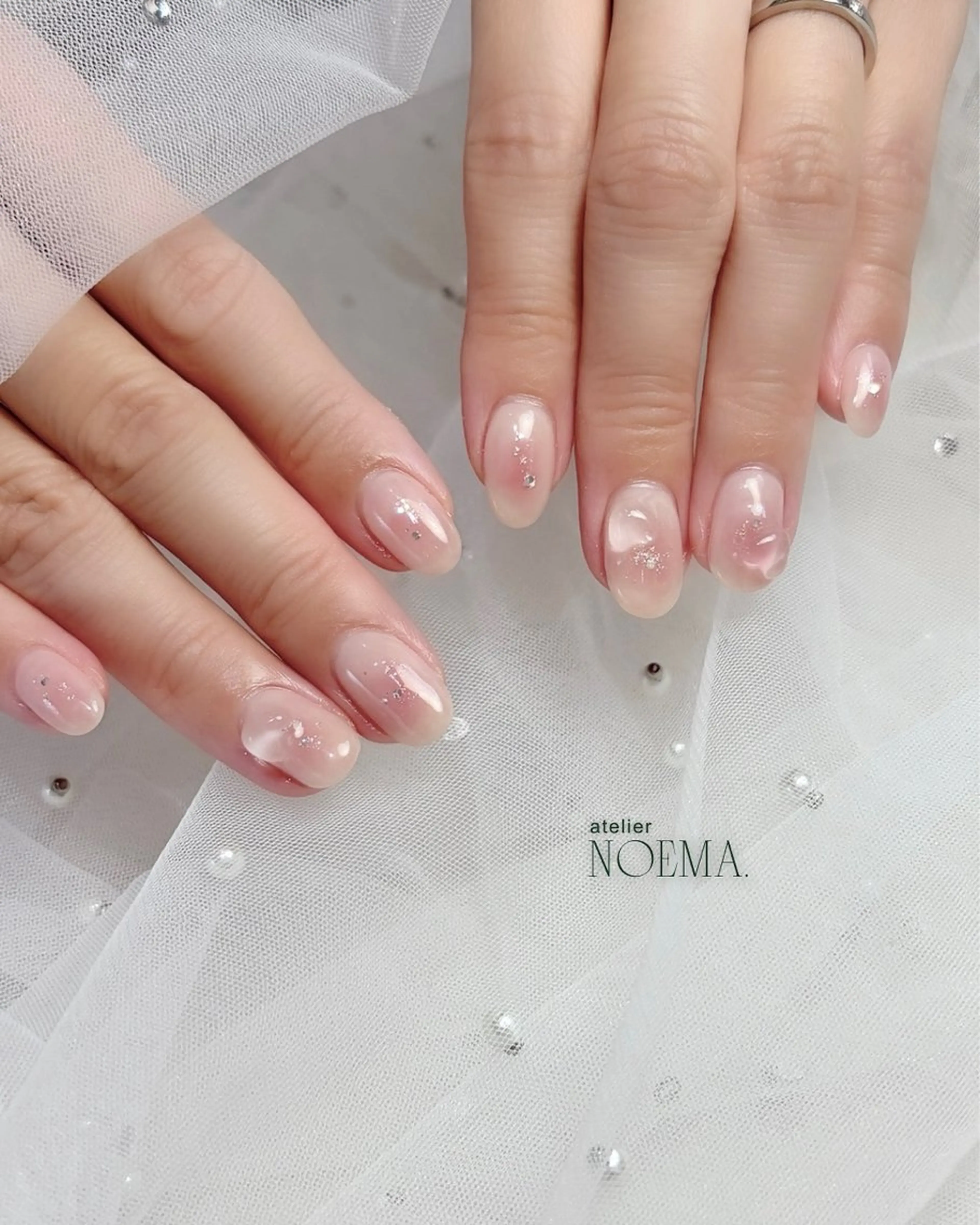 ネイル チークネイル ハート ハンドネイル atelier NOEMA.所属・yulica 【パラジェル取扱店】のネイルデザイン