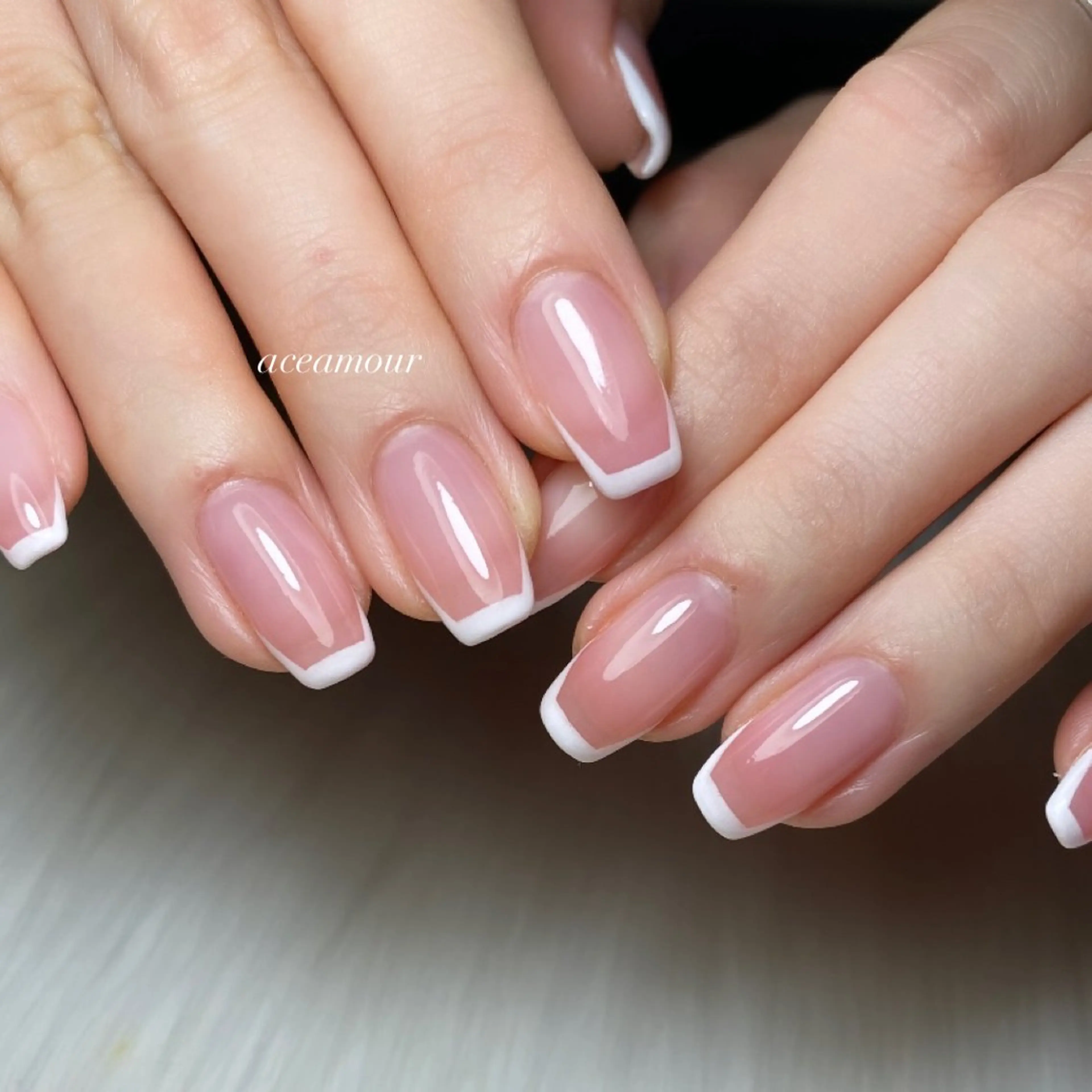 ネイル フレンチネイル スクエアネイル ネイル/耳つぼ /新ホワイトニングのネイルデザイン