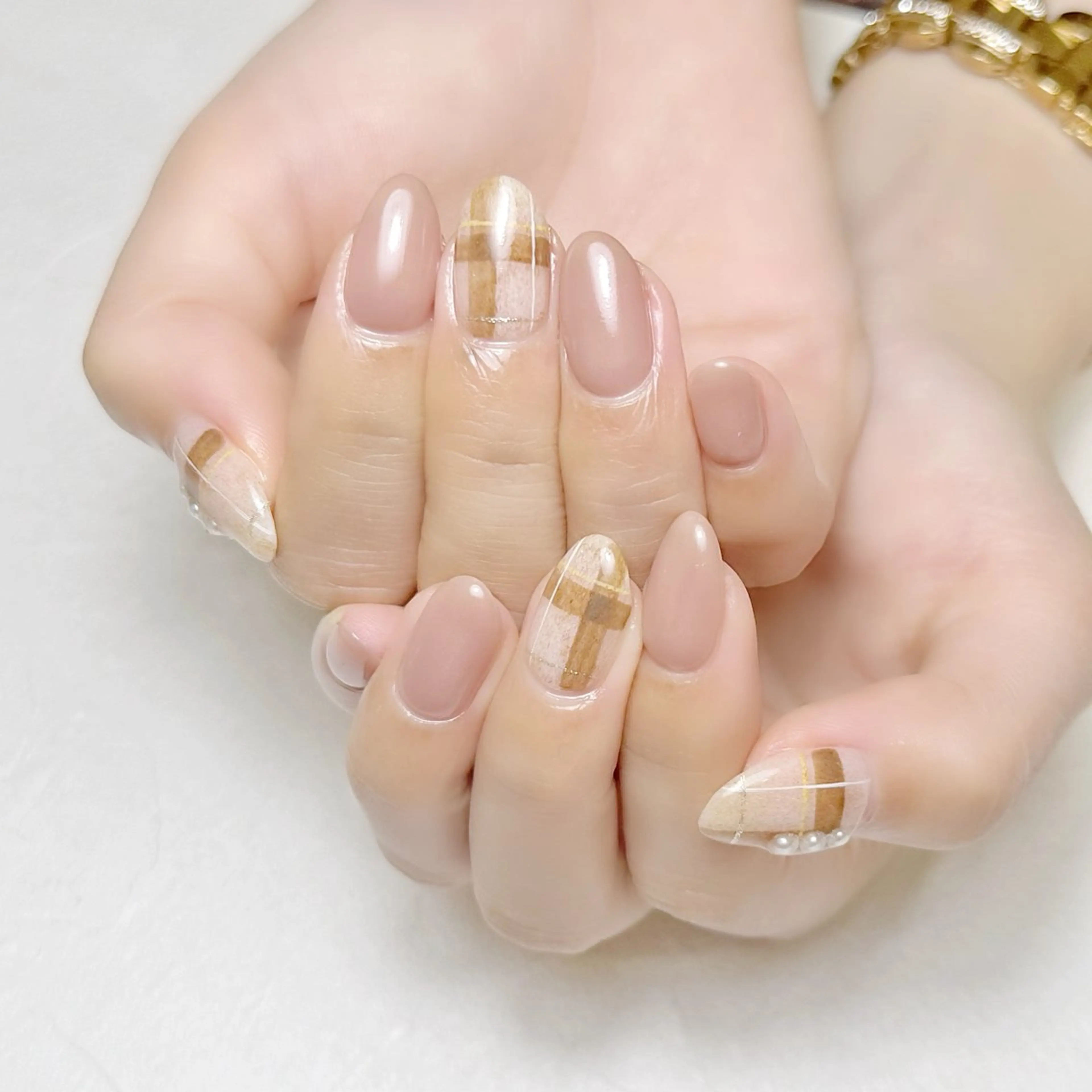 ネイル ブラウン ガーリー rouse nail RISATOのネイルデザイン