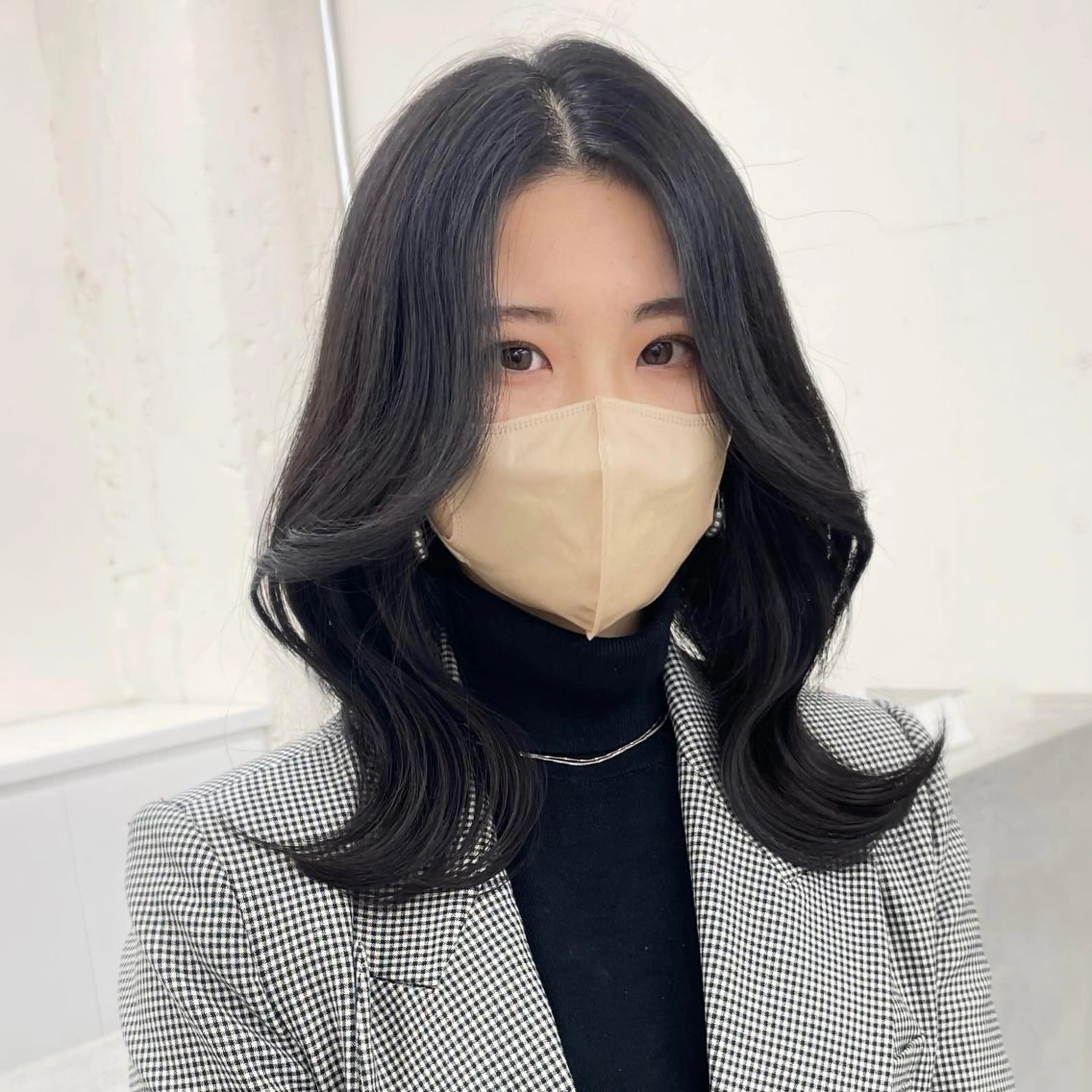 ミディアム カラー ミディアムレイヤー くびれヘア エギョモリ 顔まわりレイヤー 顔周りカット カット 🦋韓国系指名No1 店長/圓山 祐也🦋のヘアスタイル