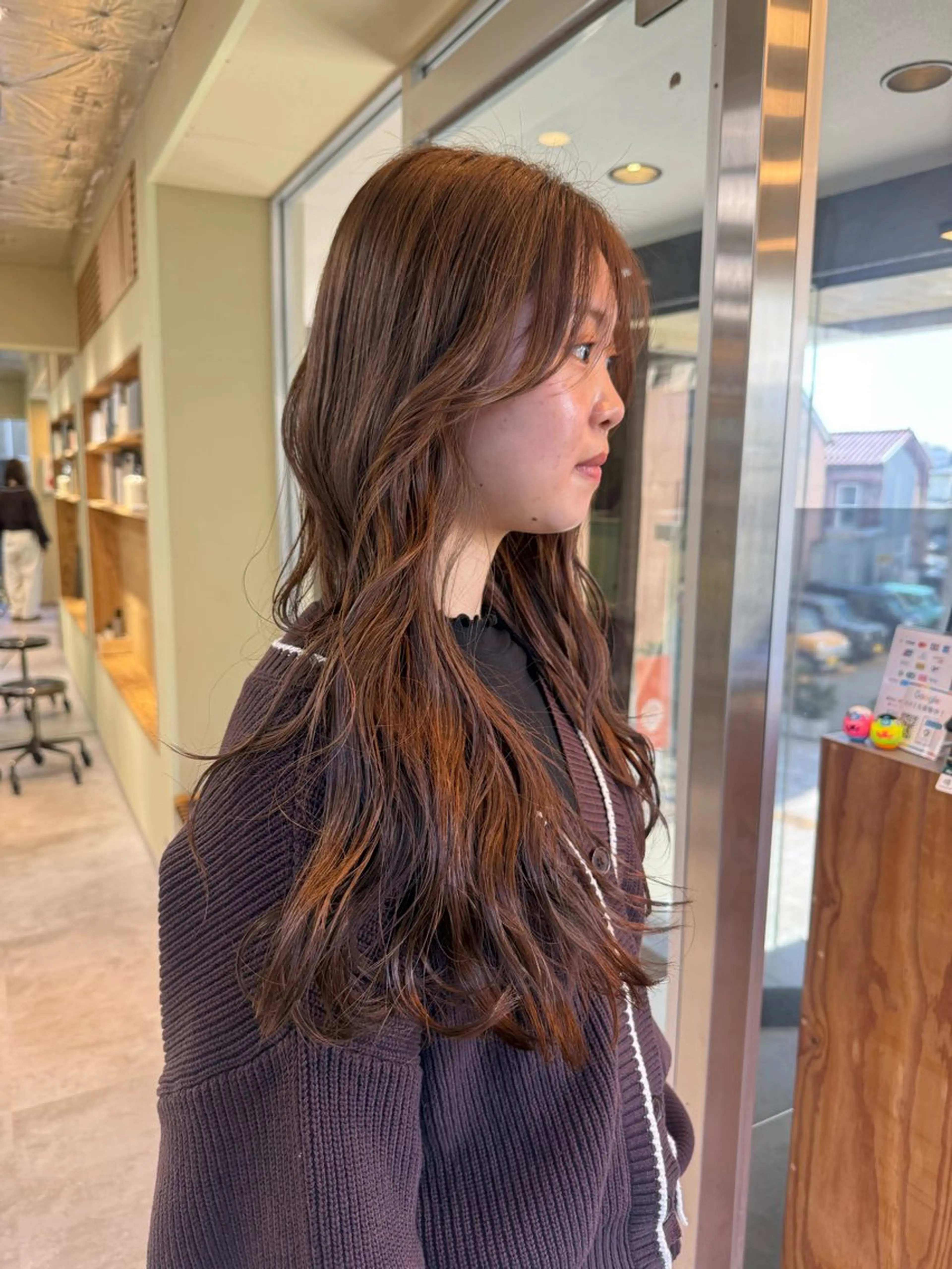 ロング カラー カット ヘアカラー トリートメント 伶風/ボブ/ ハッシュカットのヘアスタイル