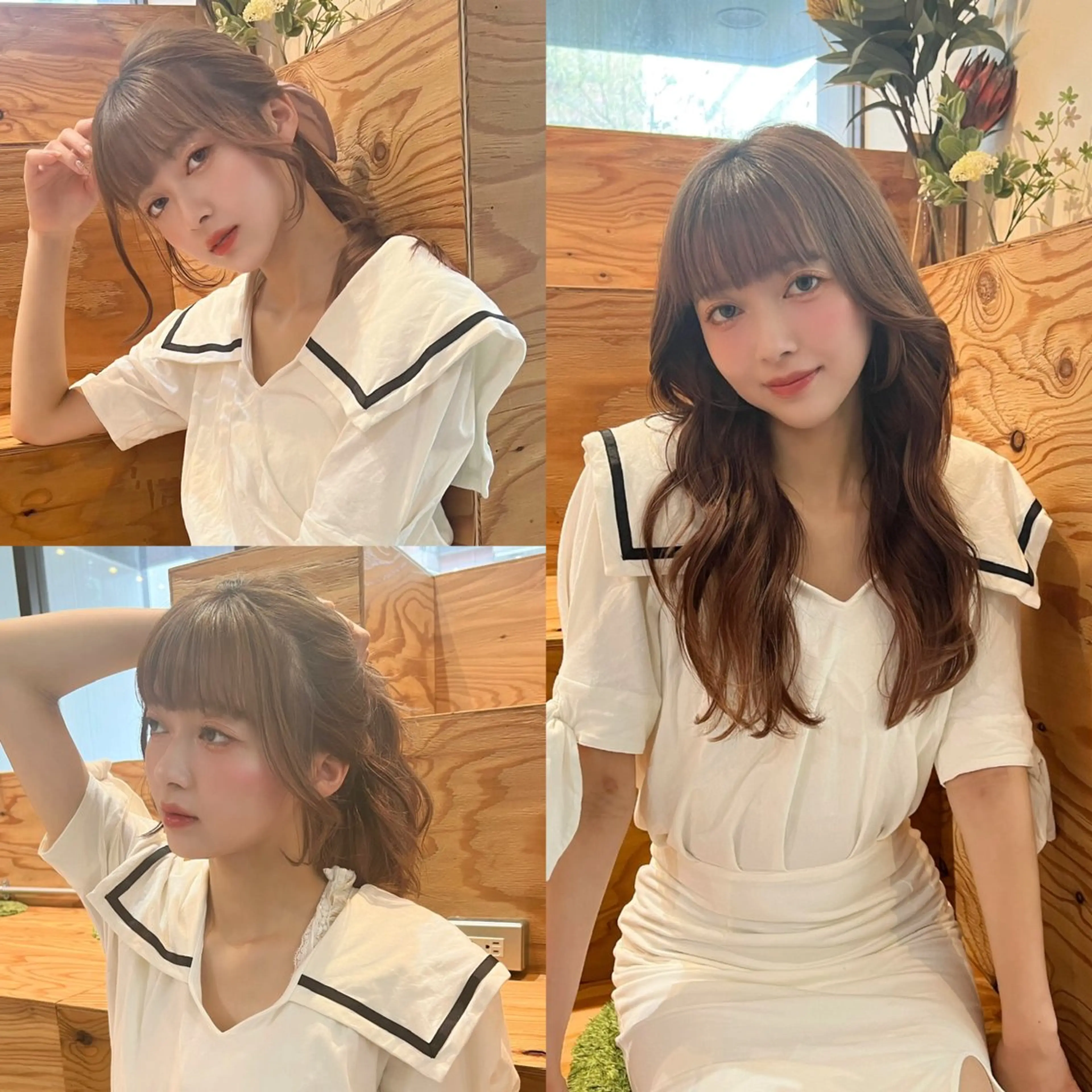 ロング カラー ヘアアレンジ ポニーテール 顔周りカット 似合わせカット 顔まわり職人🇰🇷 韓国ヘア/KAITOのヘアスタイル