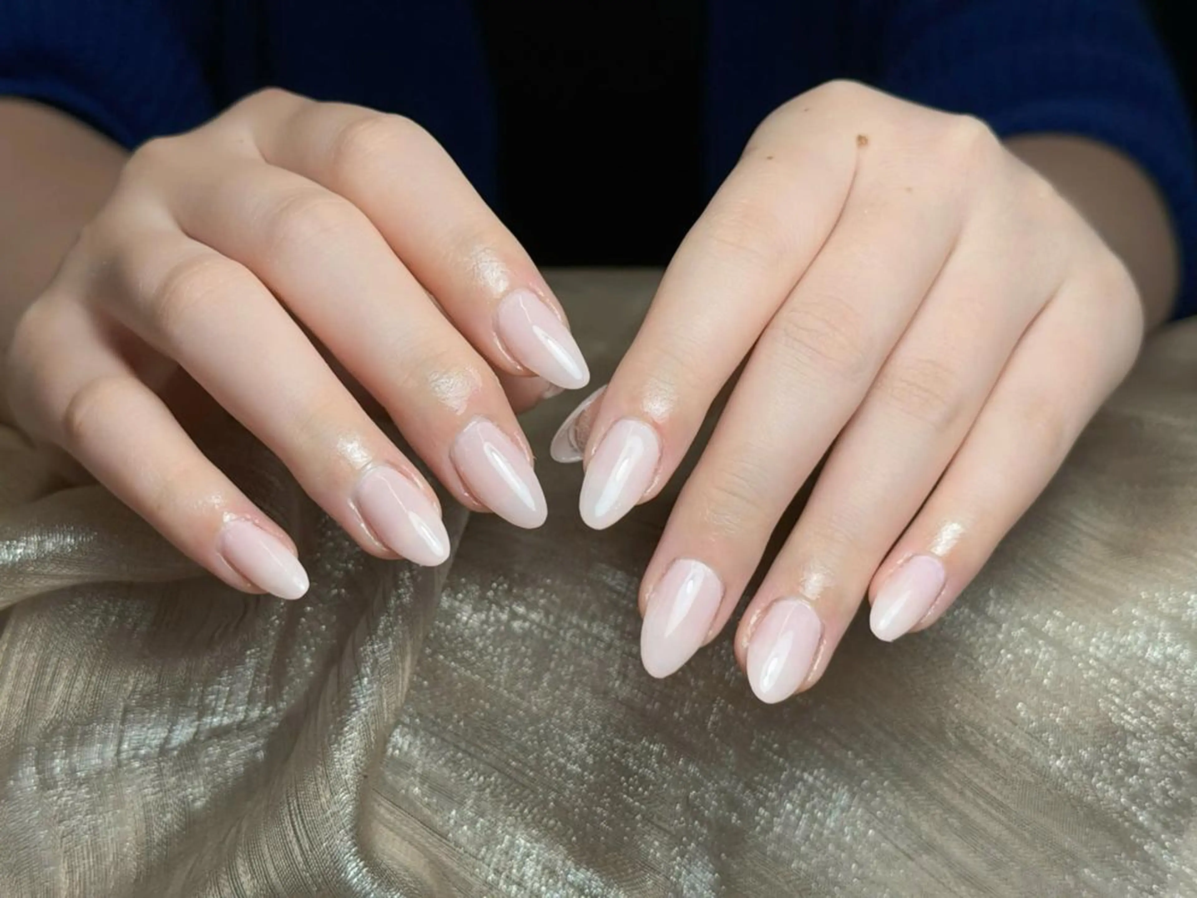 ネイル オーロラネイル ブルー チークネイル フットネイル フレンチネイル ハンドネイル Hana ハナのネイルデザイン