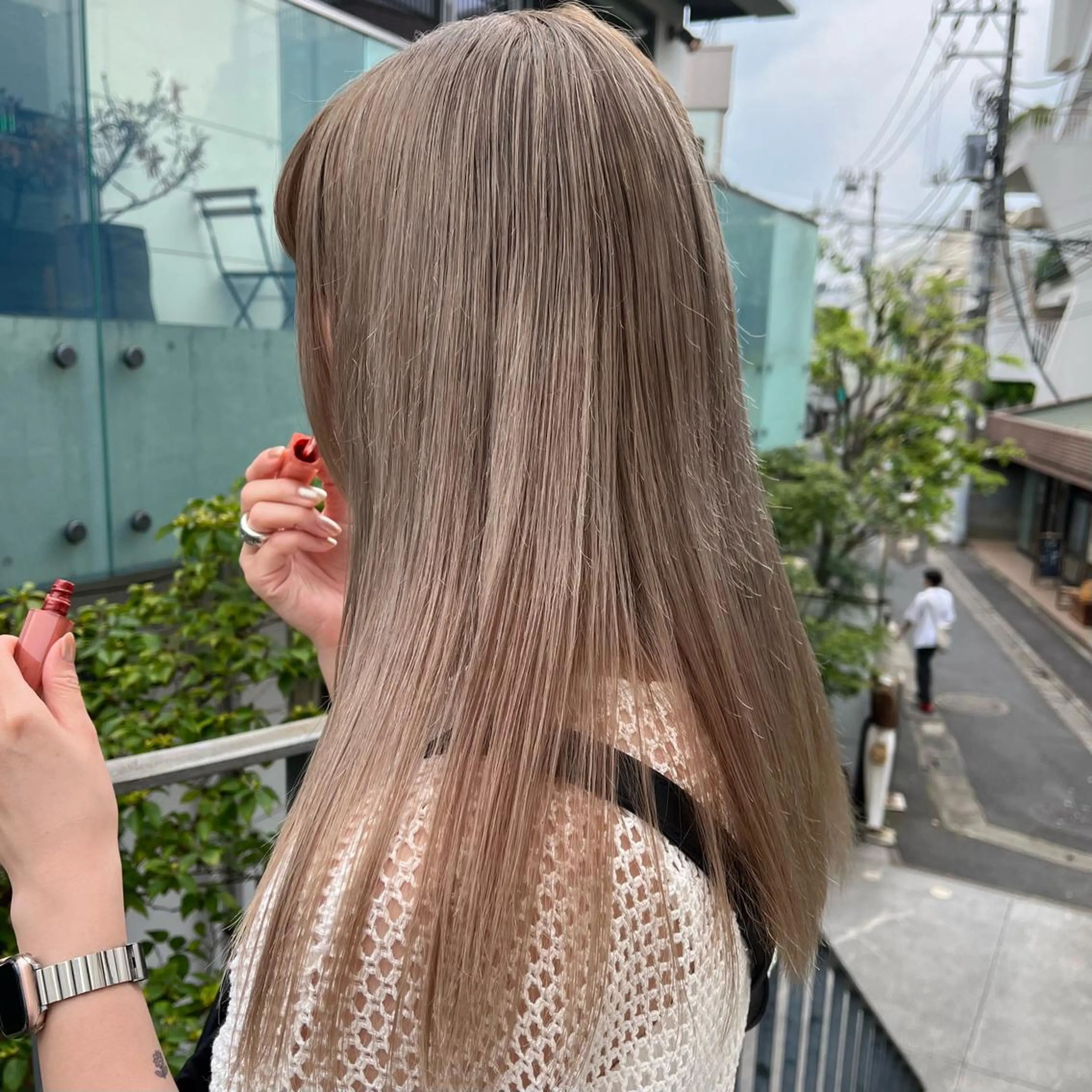 ロング カラー ベージュカラー ボブハイトーン🦖 デザインMAMIのヘアスタイル