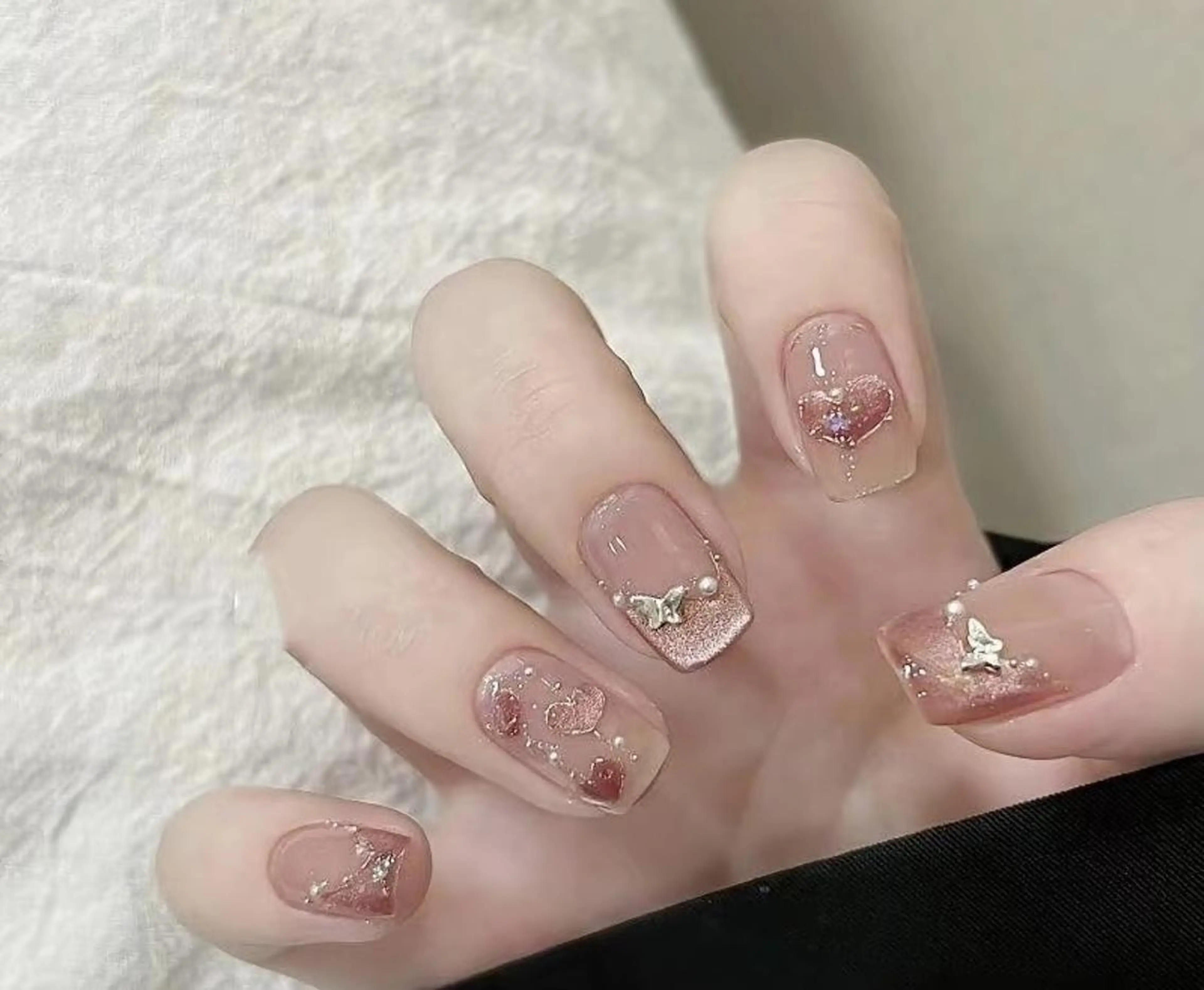 ネイル 長さ出し ジェルネイル 持ち込み パラジェル 春ネイル ハンドネイル リラネイル すみれのネイルデザイン