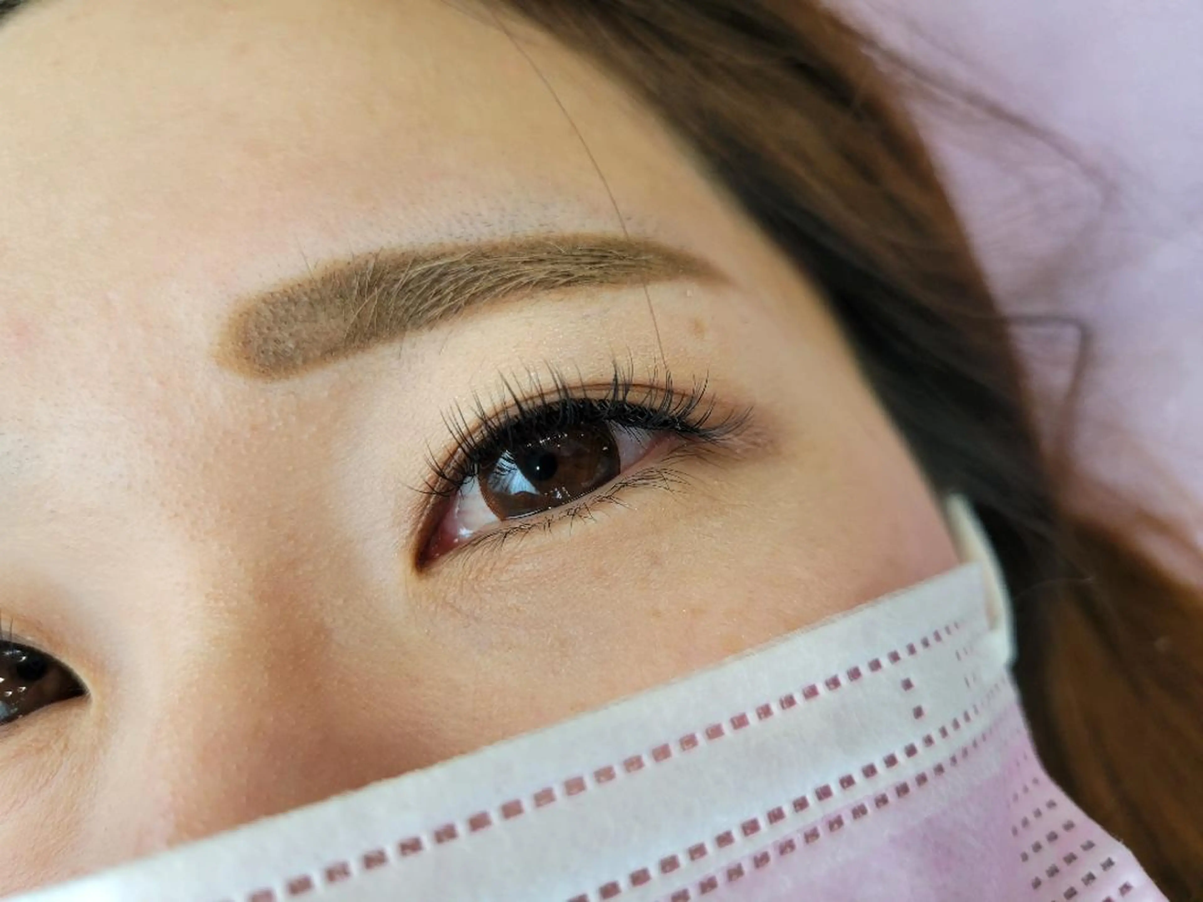 マツエク・マツパ 付け放題 Dカール フラットラッシュ shalm hair lounge所属・風間 莉緒のマツエク・マツパデザイン