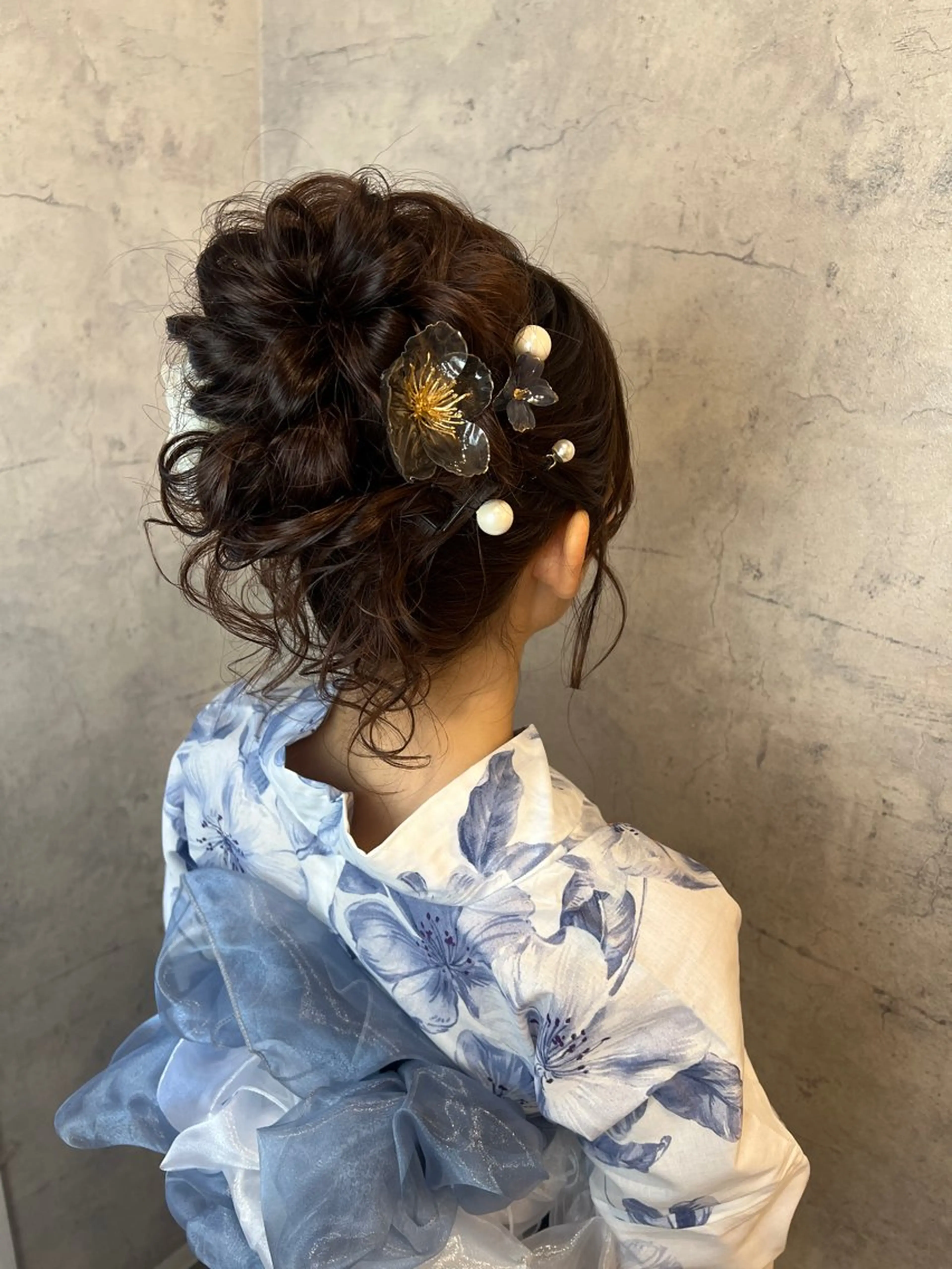 セミロング 浴衣 【カメレオン】 しょうた  みくꨄのヘアスタイル