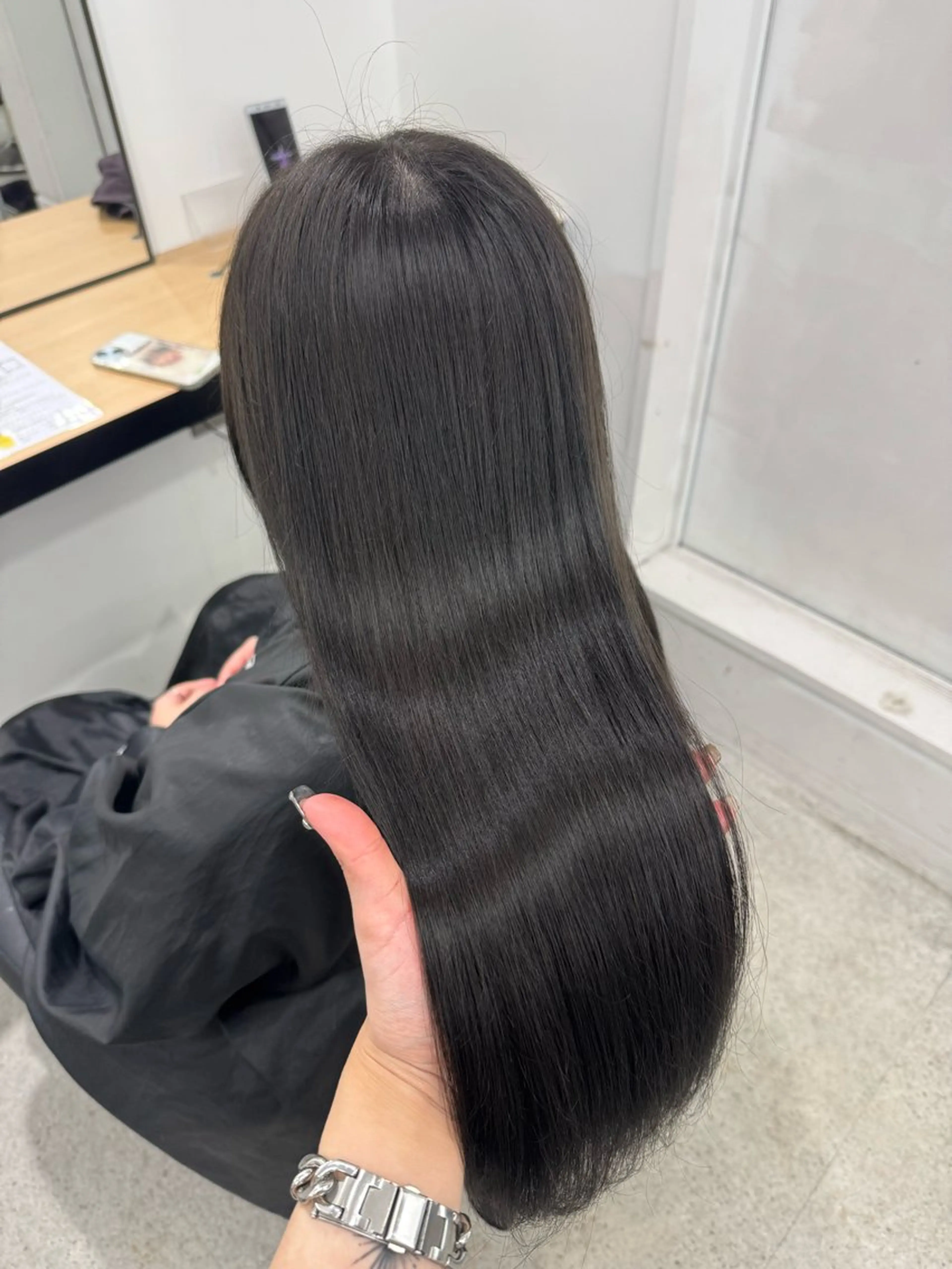 ロング カラー カット ヘアカラー トリートメント 暗髪🩶ラベンダー/ ブルー/ユウナ🤍のヘアスタイル