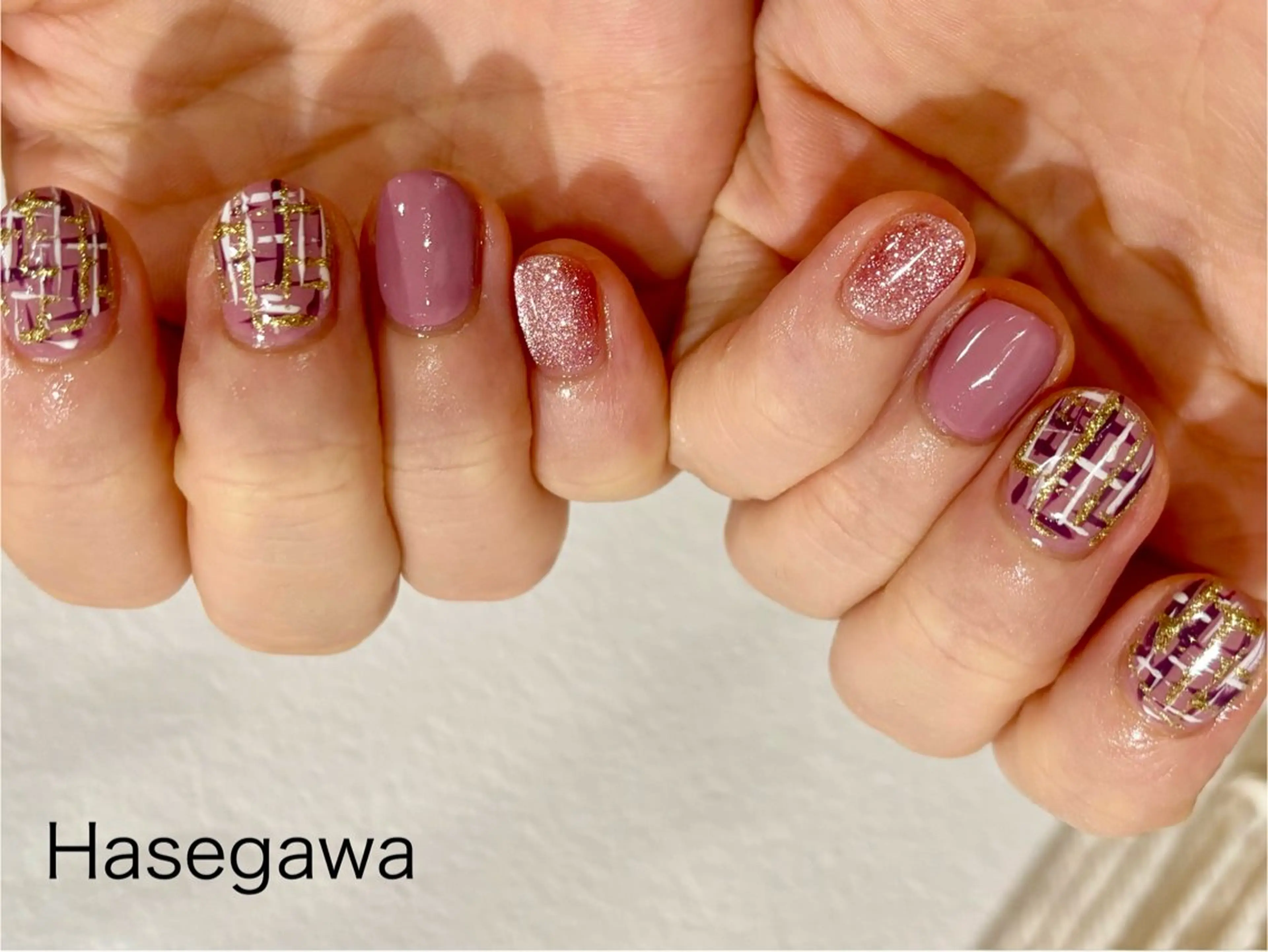 ネイル ツイードネイル ハンドネイル DROP所属・DROP 長谷川のネイルデザイン