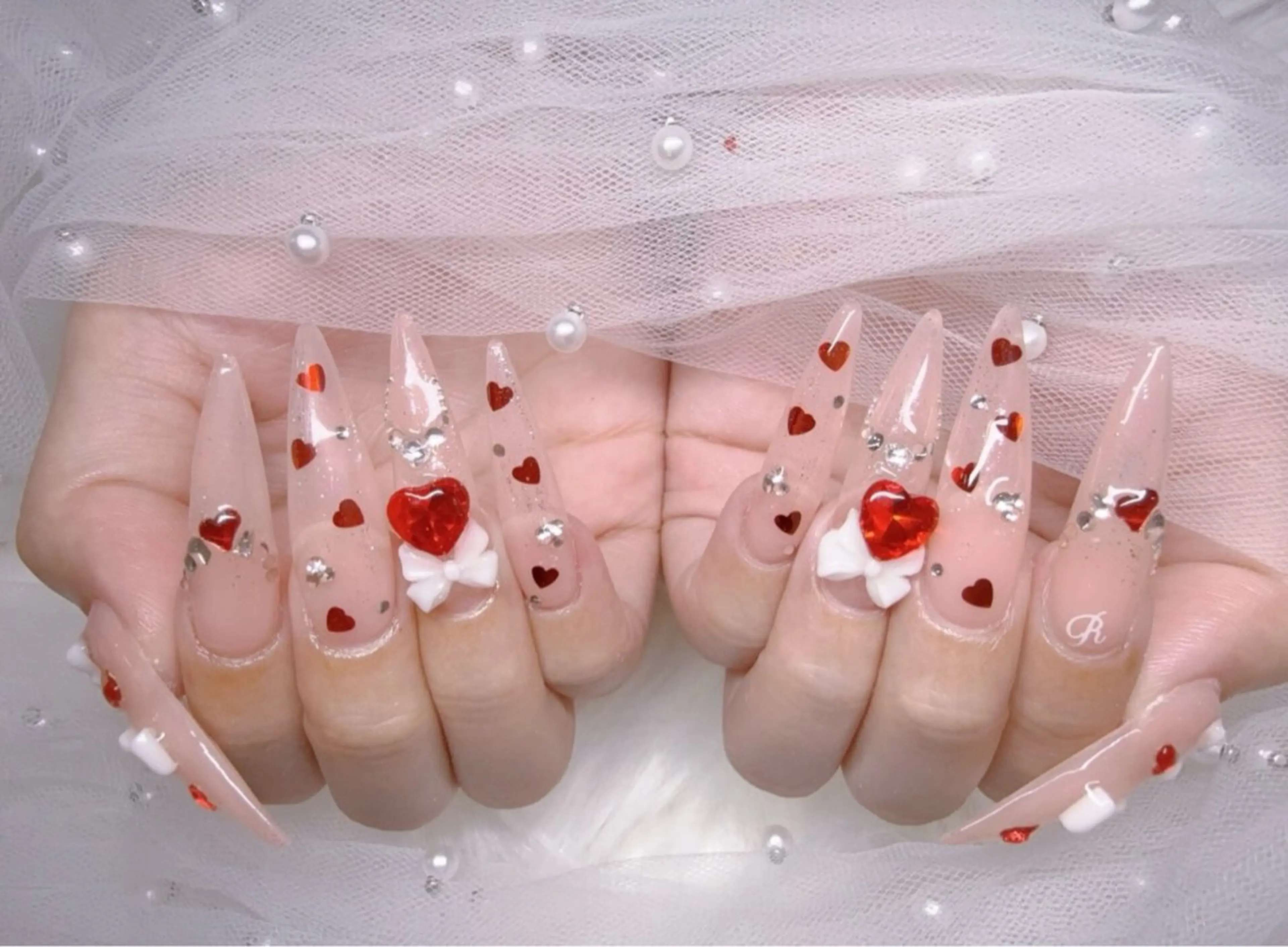 ネイル アートネイル チークネイル 長さ出し フラワーネイル フットネイル YK 美学院のネイルデザイン