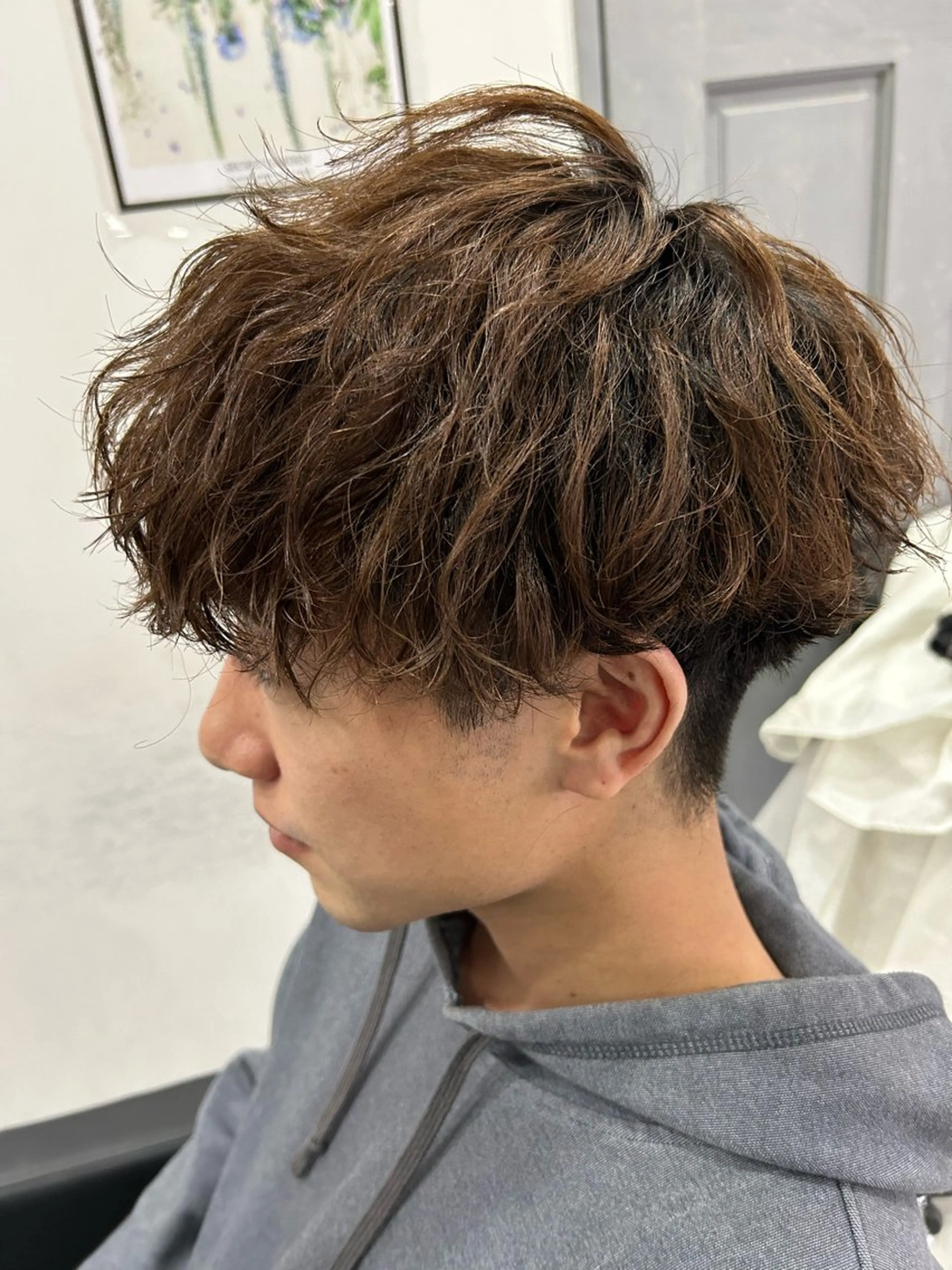 ショート カラー パーマ ヘアアレンジ メンズ カット パーマ 🔥メンズ特化渡辺 🔥ブリーチカラーのヘアスタイル