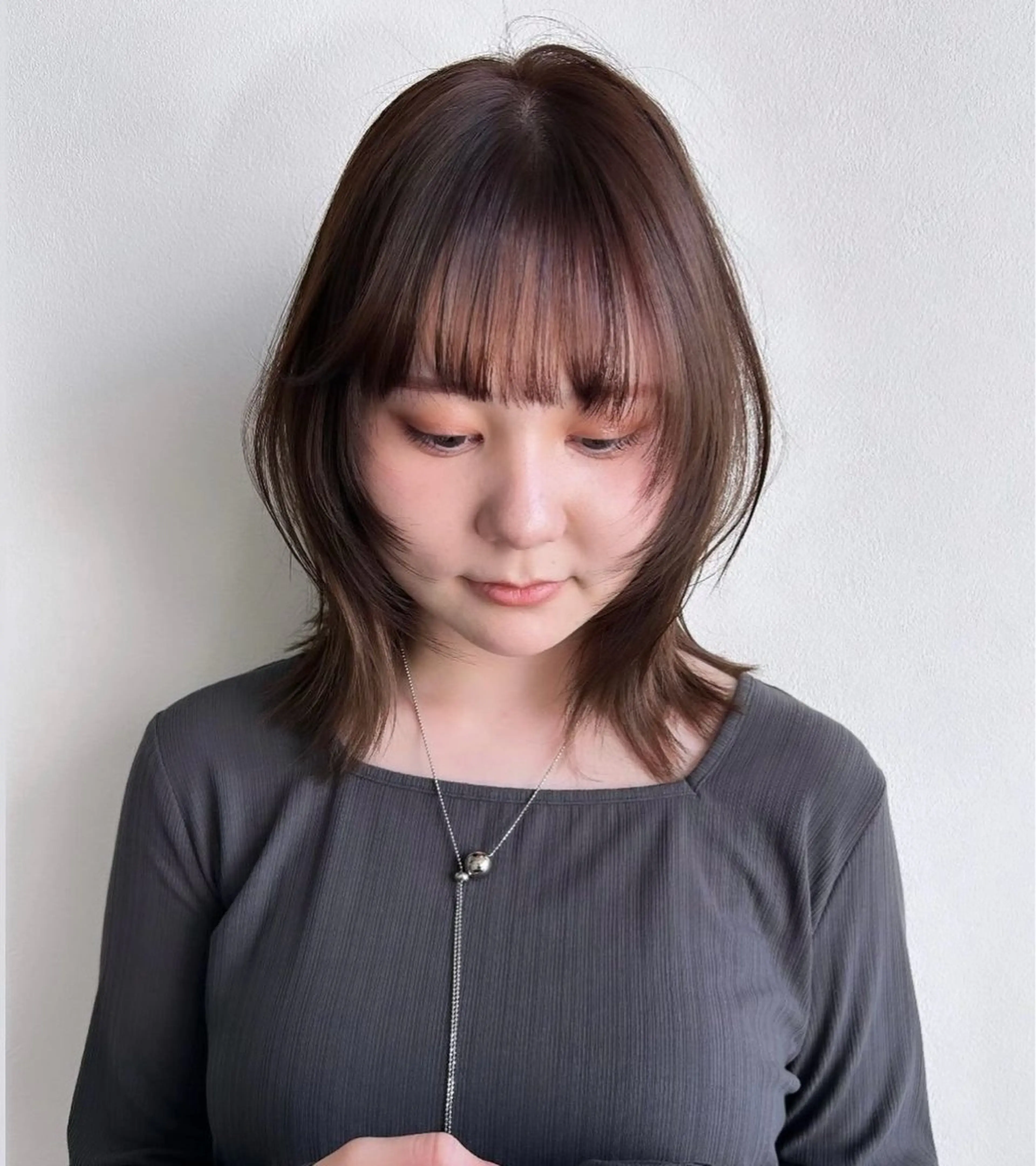 ミディアム カラー ボブレイヤー ボブ 伸ばしかけ レイヤーカット カット トリートメント risako🇰🇷 韓国ヘア/レイヤーのヘアスタイル