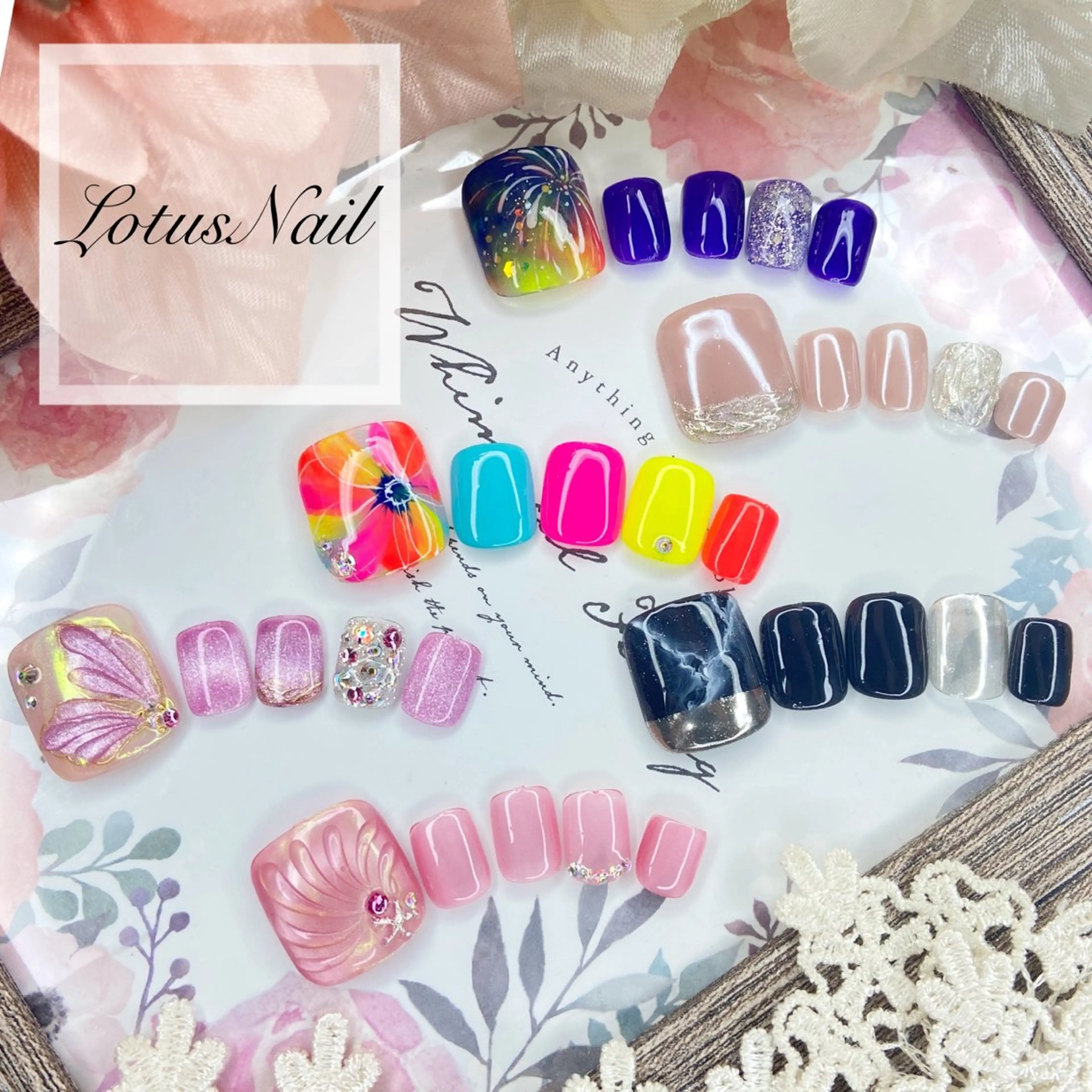 ネイル フットネイル 夏ネイル Lotus Nailのネイルデザイン