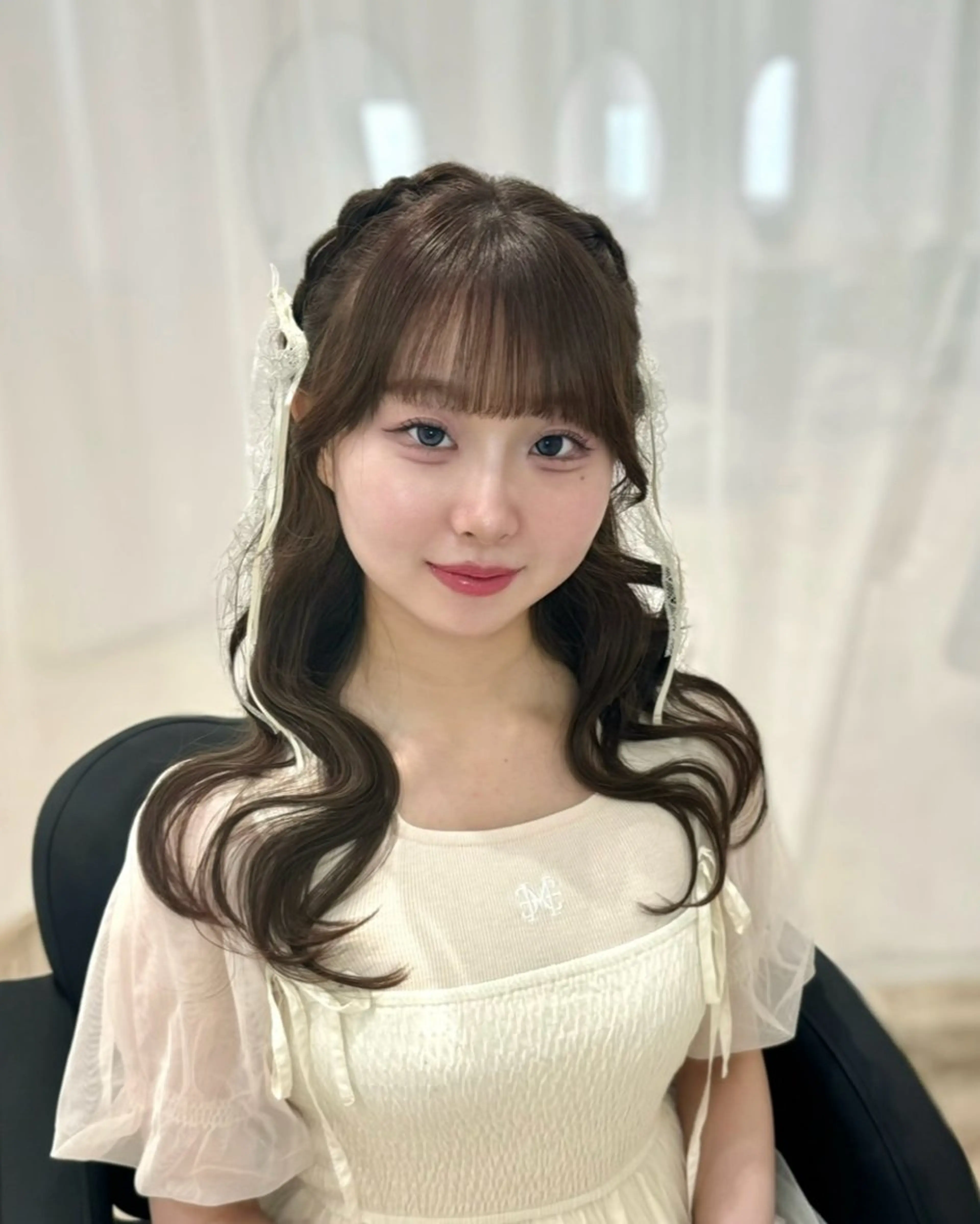 セミロング ヘアアレンジ ヘアセット 𝒎𝒐𝒆🩰 名駅/ヘアメ/暖色♡のヘアスタイル