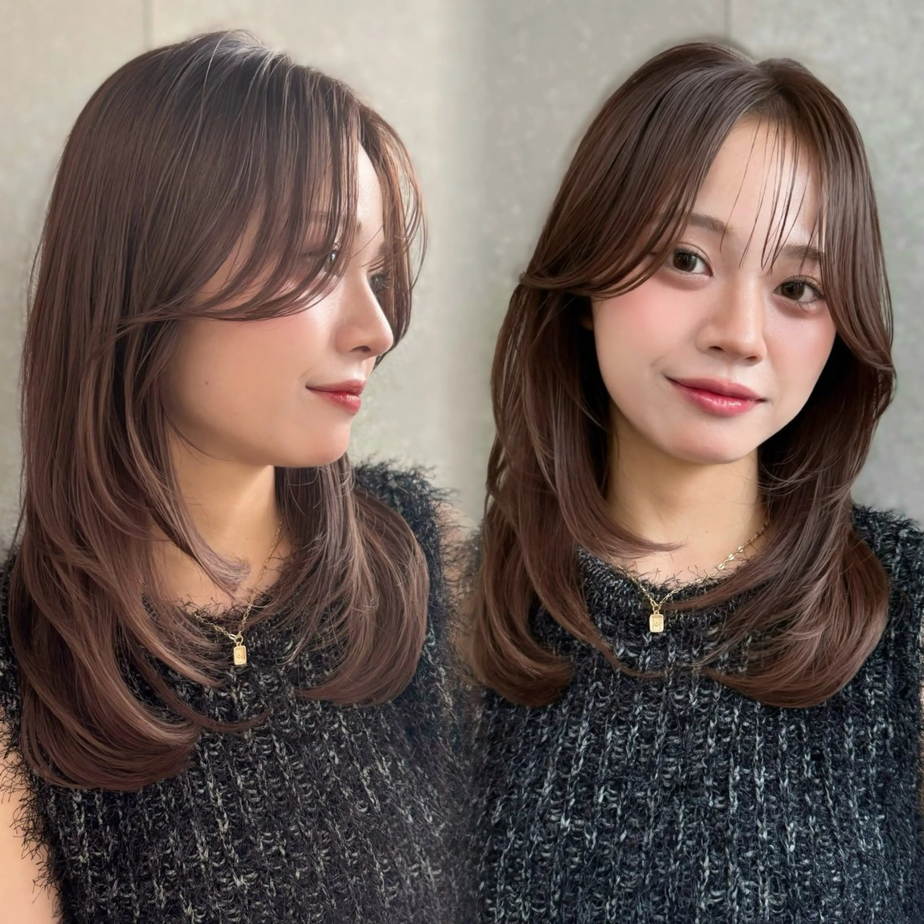 セミロング カラー ベージュカラー 顔周りカット 韓国風ヘア レイヤーカット 似合わせカット カット 韓国レイヤー🇰🇷 /縮毛💎/月音のヘアスタイル