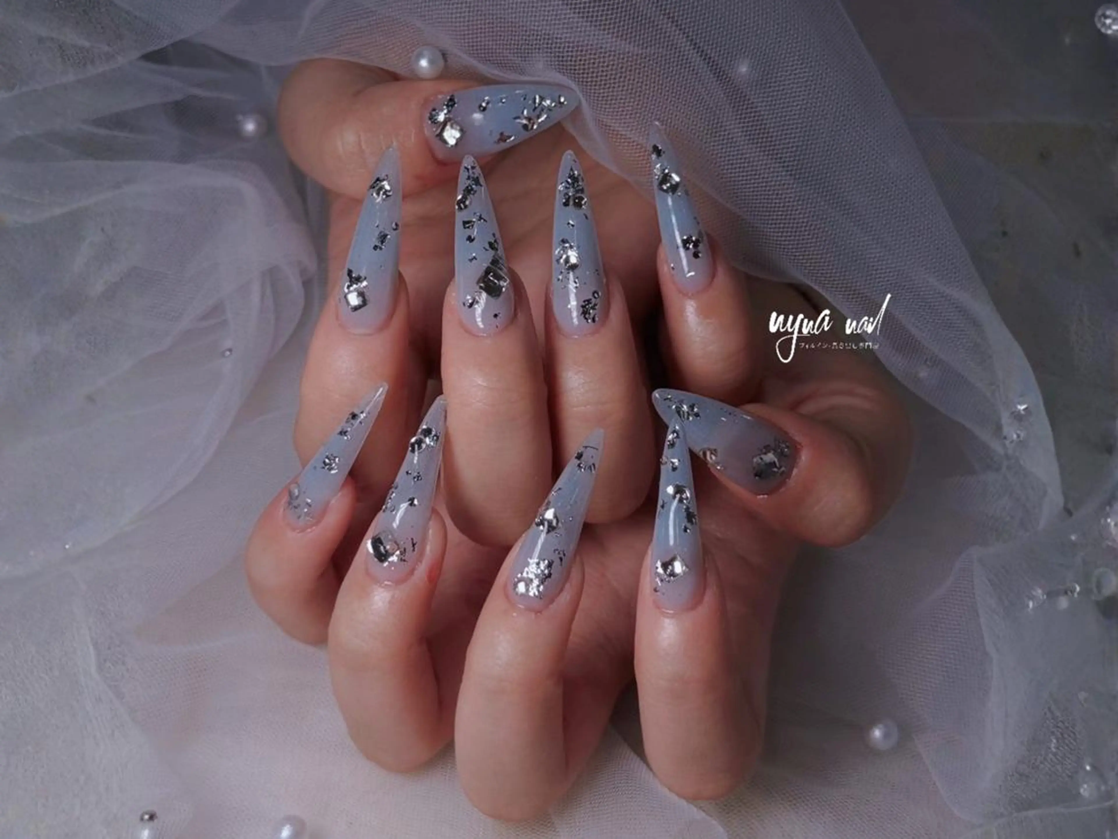 ロング ハンドネイル 長さ出し専門 nynaのネイルデザイン