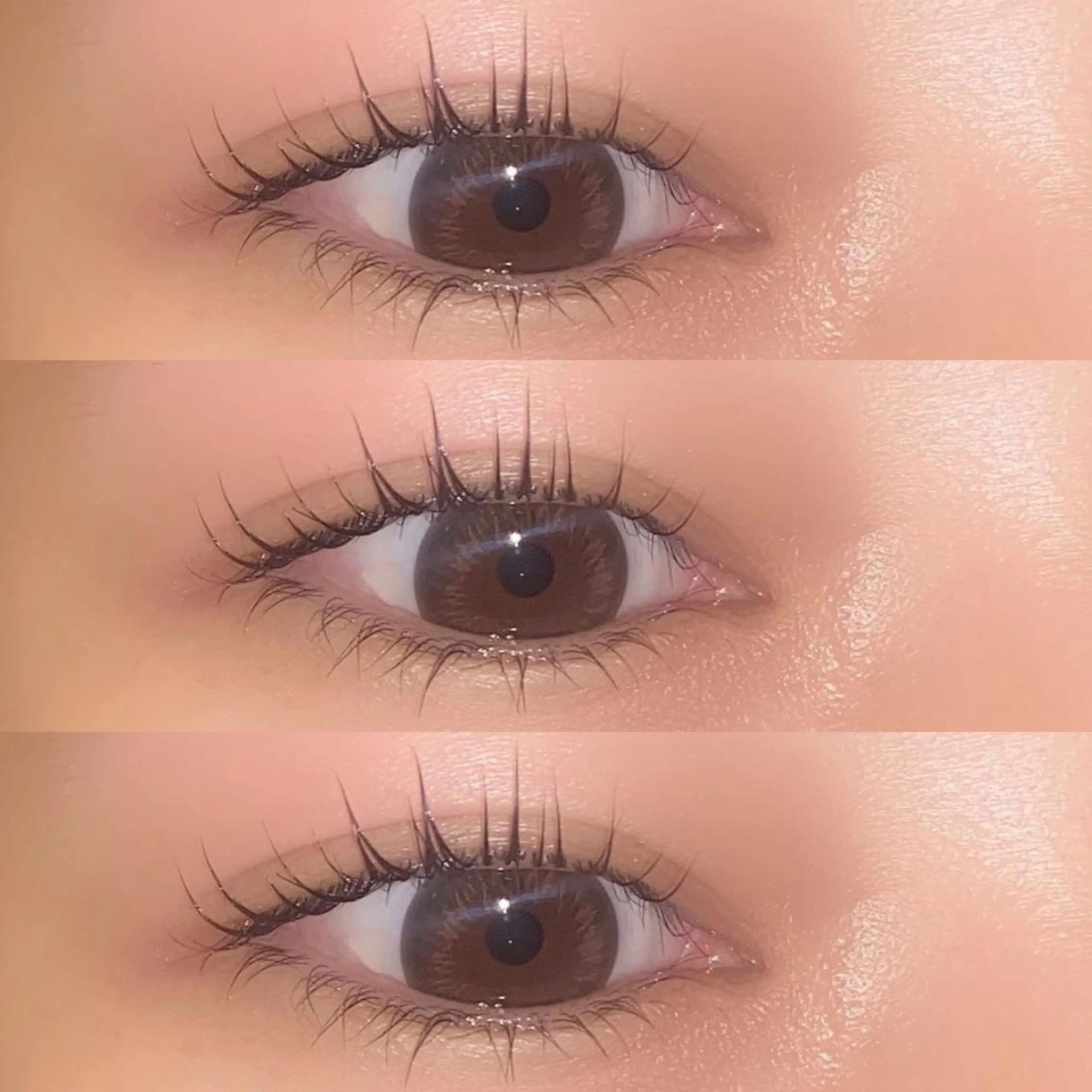 マツエク・マツパ 束感まつ毛 フラットラッシュ 韓国風マツエク パリジェンヌラッシュリフト ボリュームラッシュ 肌に馴染むハイトーン /ミルクティーカラーのヘアスタイル