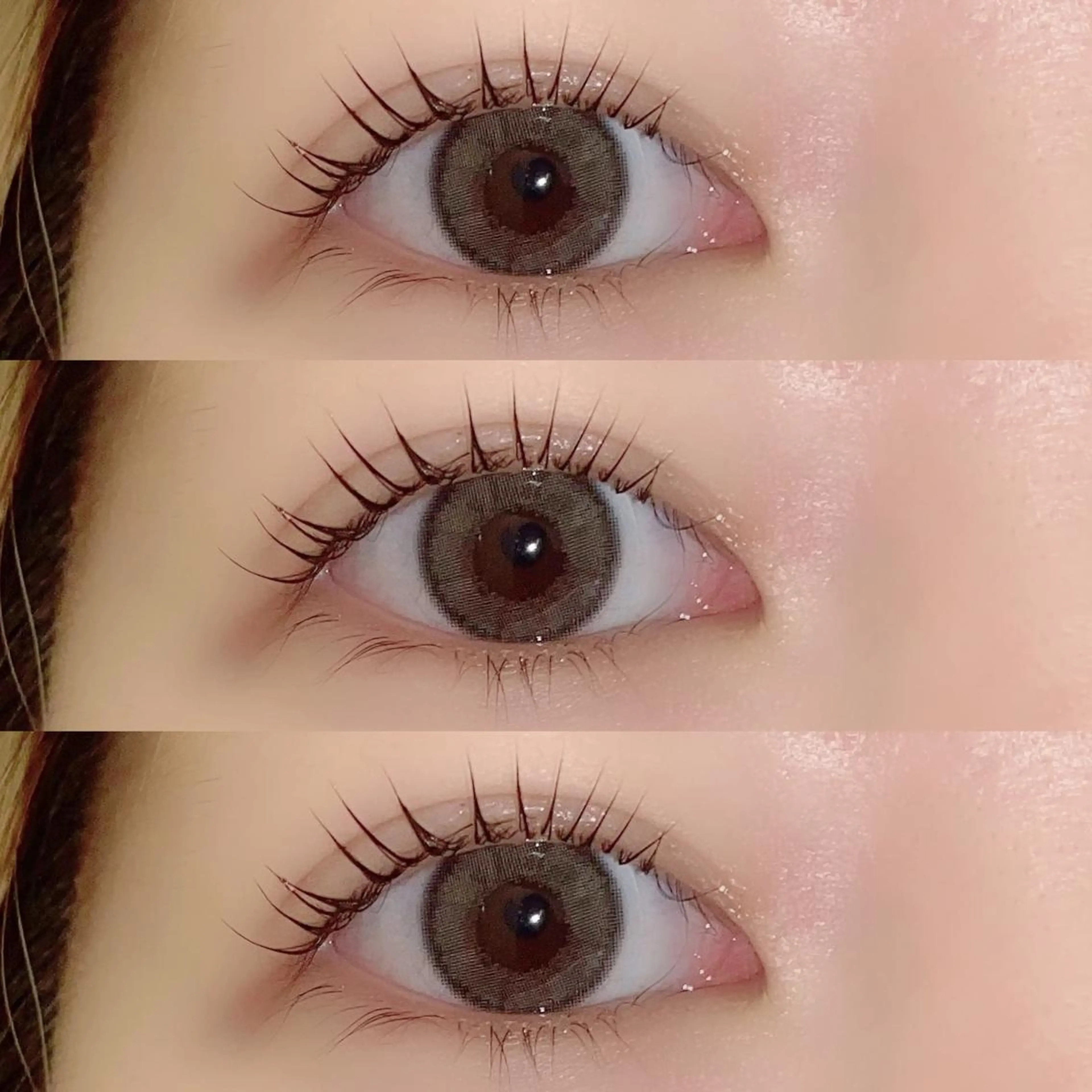 マツエク・マツパ 束感まつ毛 フラットラッシュ 韓国風マツエク パリジェンヌラッシュリフト ボリュームラッシュ 肌に馴染むハイトーン /ミルクティーカラーのヘアスタイル