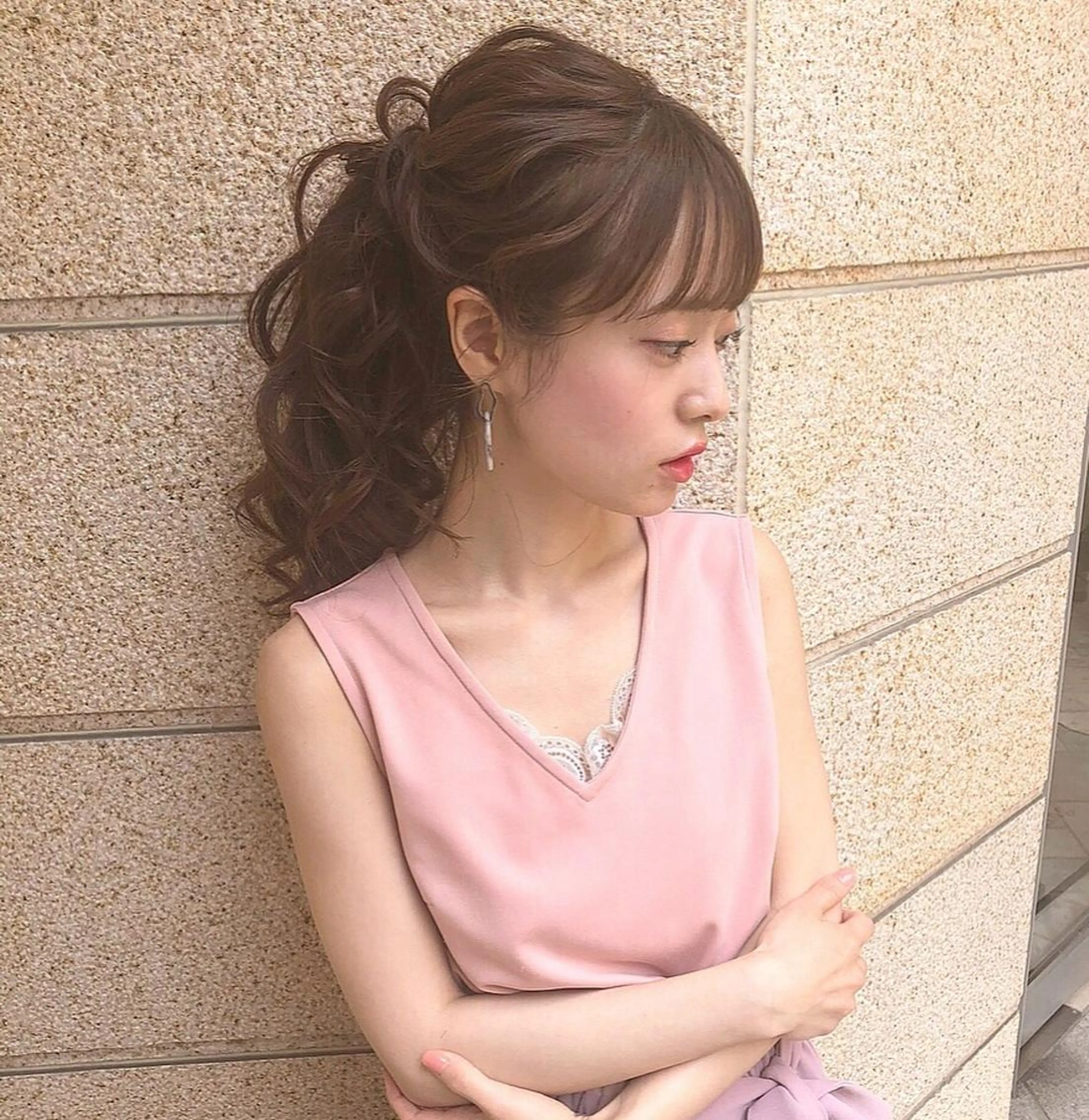 ロング カラー ヘアアレンジ ポニーテール autre所属・大久保 ひでなりのヘアスタイル