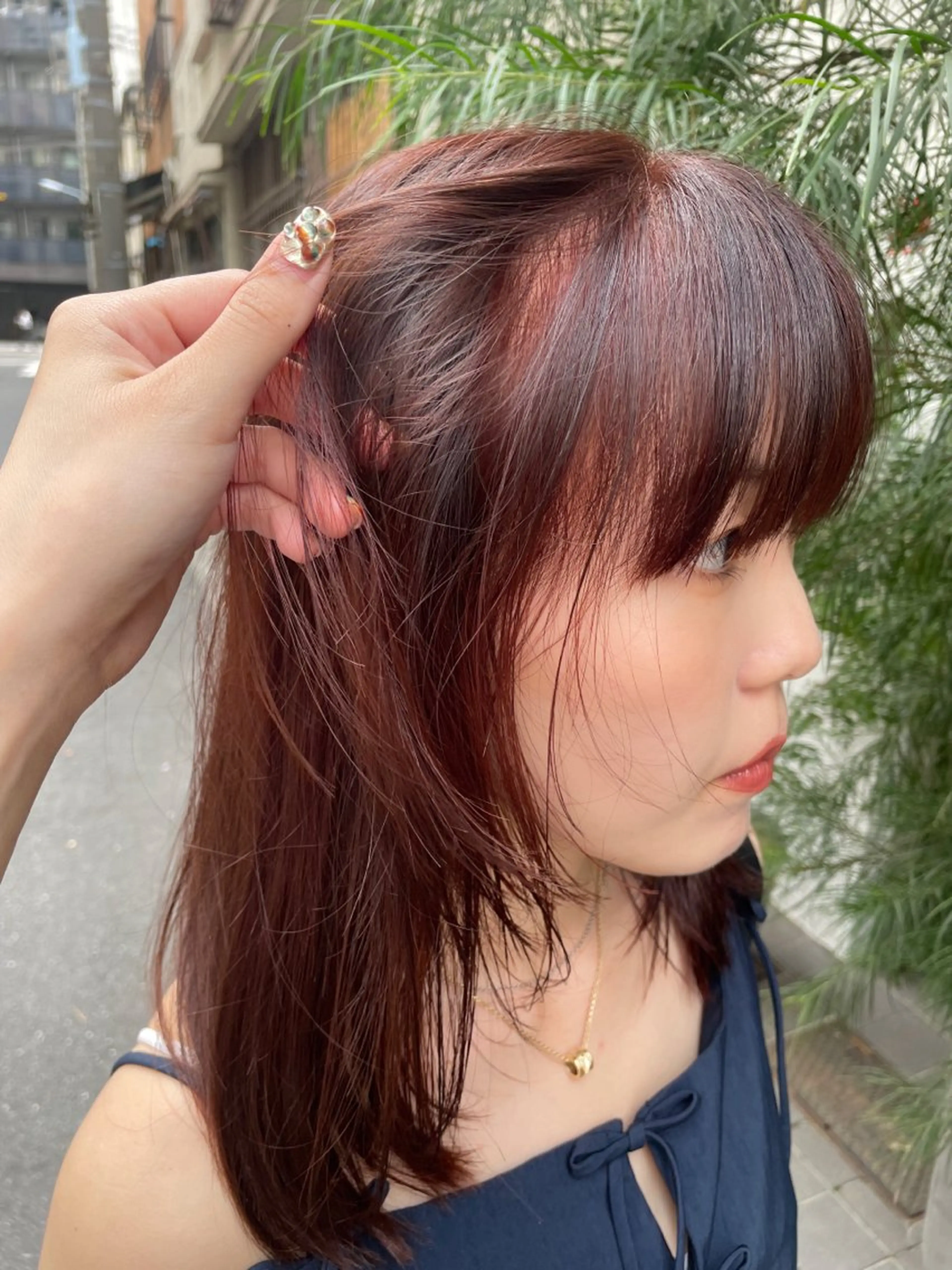 セミロング カラー カット ヘアカラー パーマ、ボブ、透明感 カラー、小須田ゆあのヘアスタイル